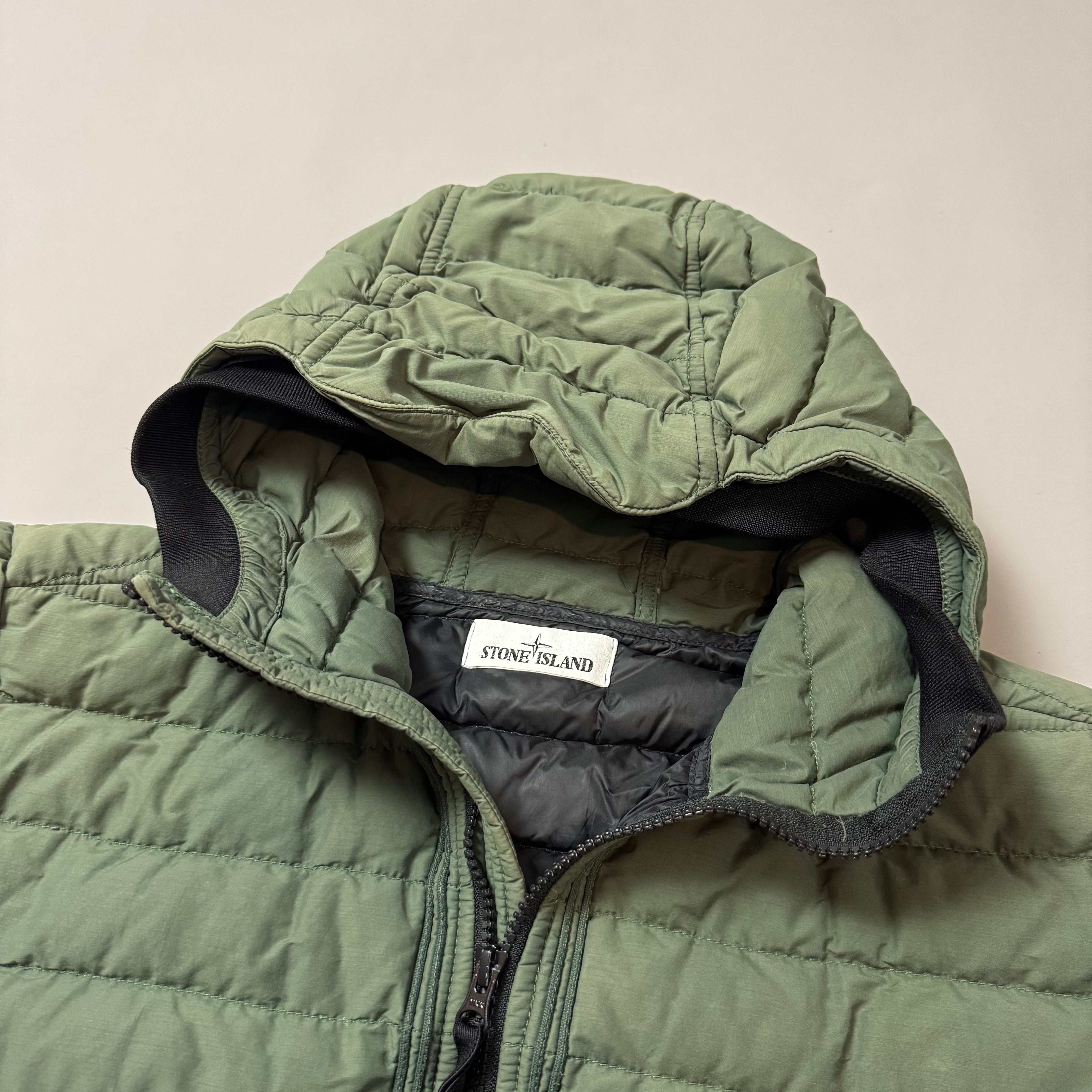Stone Island Green 0-Cotton R Nylon Tela Puffer Jacket - Medium