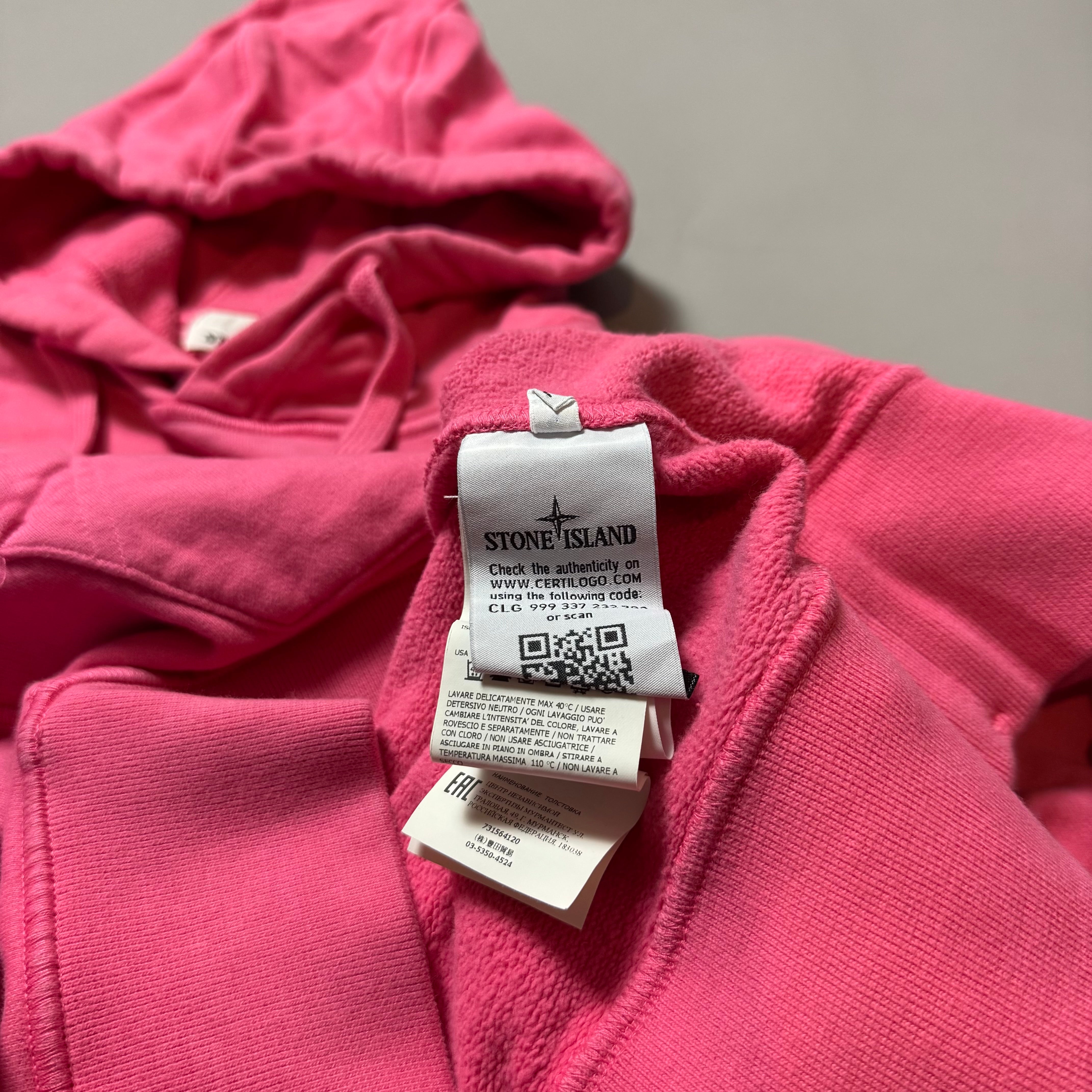 Stone Island Cyclamen Pink Hoodie - Large