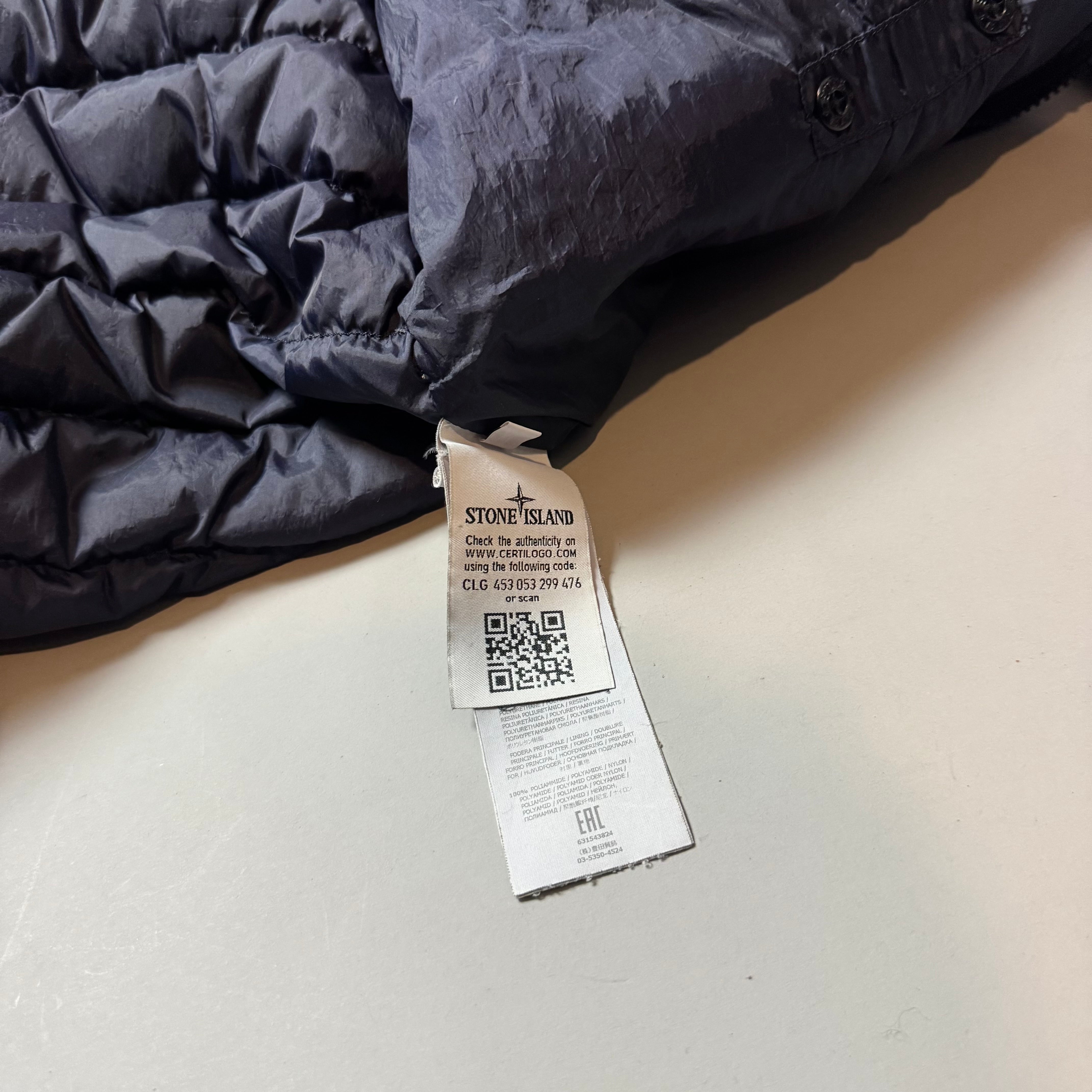 Stone Island Navy Garment Dyed Down26 GR X SQMN - XL