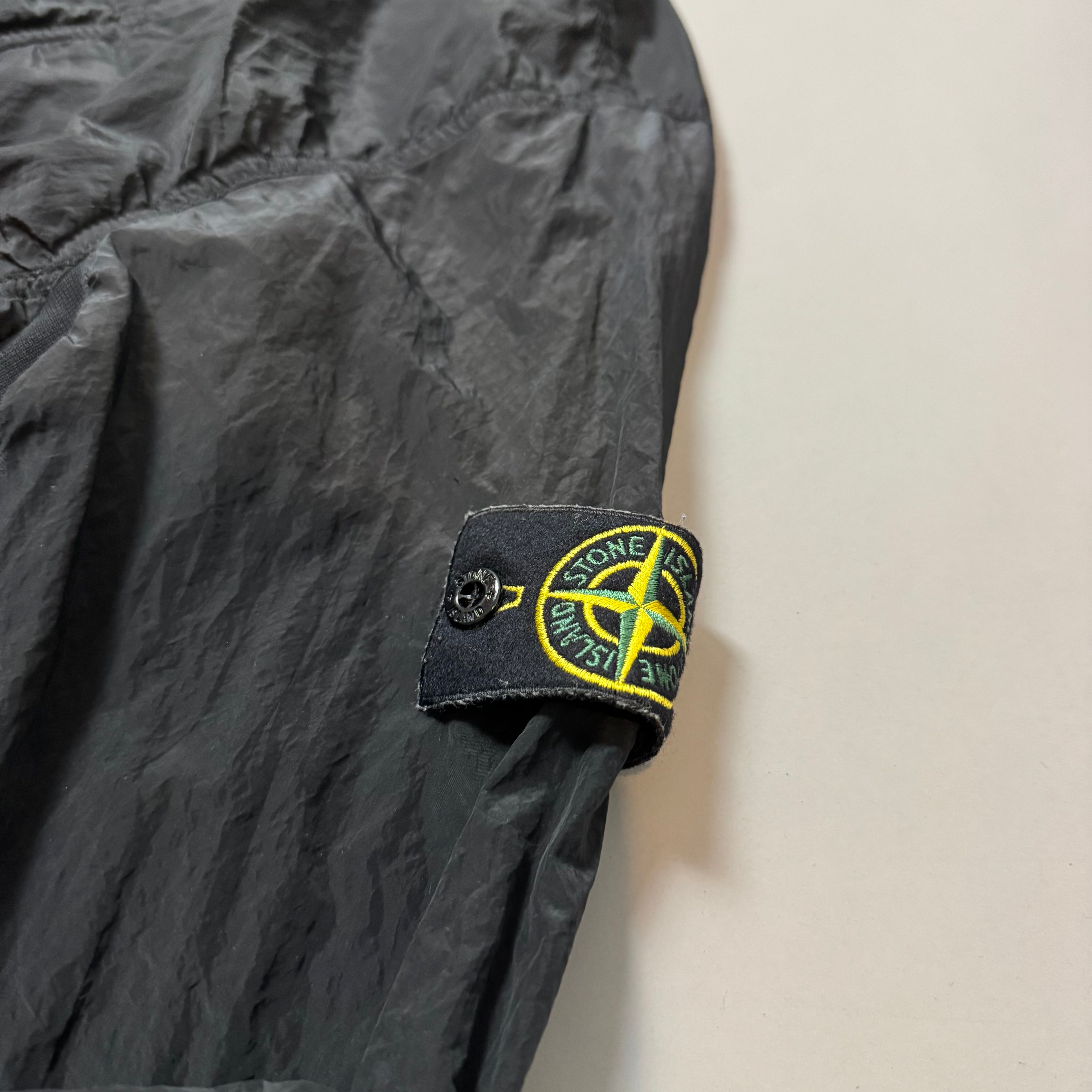 Stone Island Black Nylon Metal Shimmer Overshirt - Large