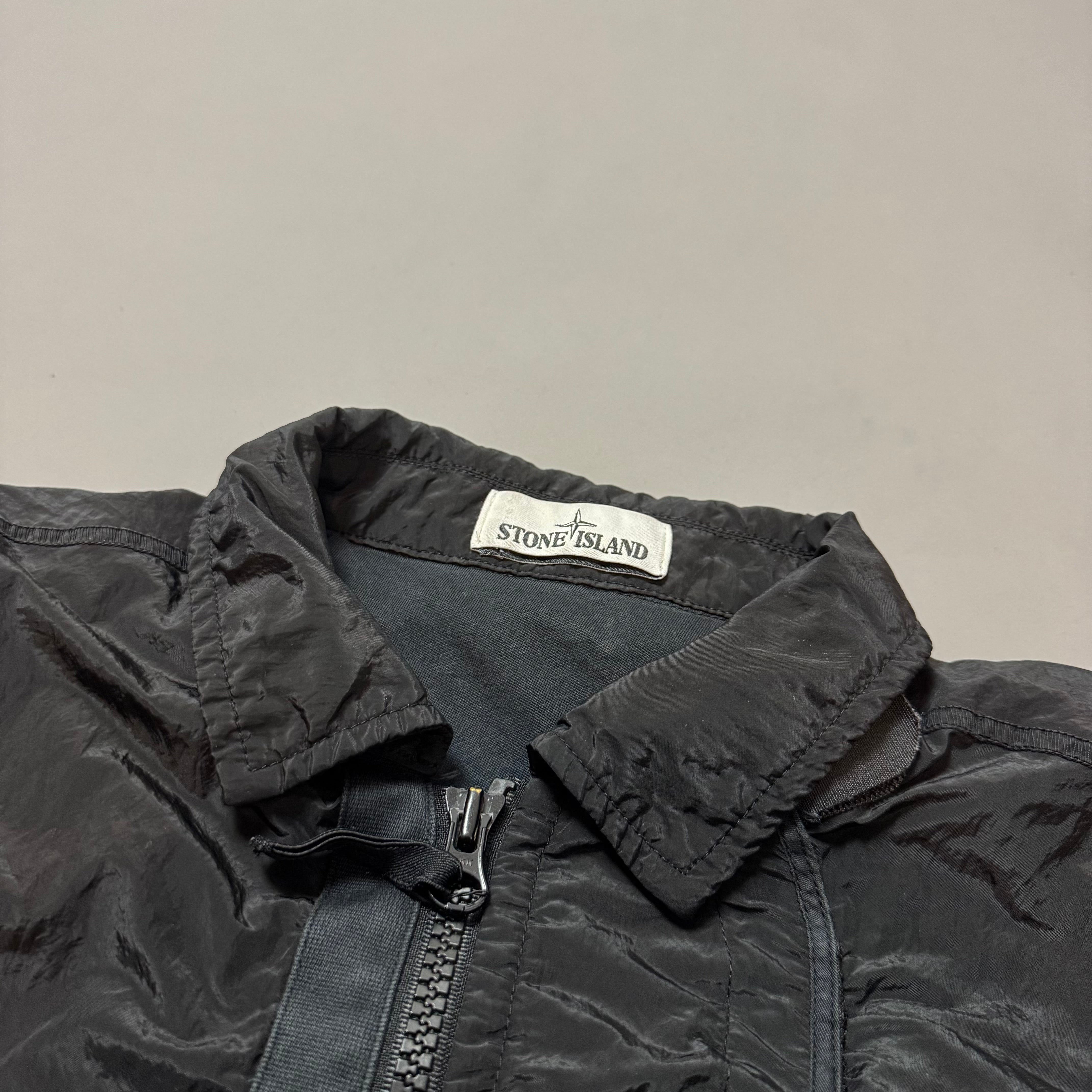Stone Island Black Nylon Metal Shimmer Overshirt - Medium
