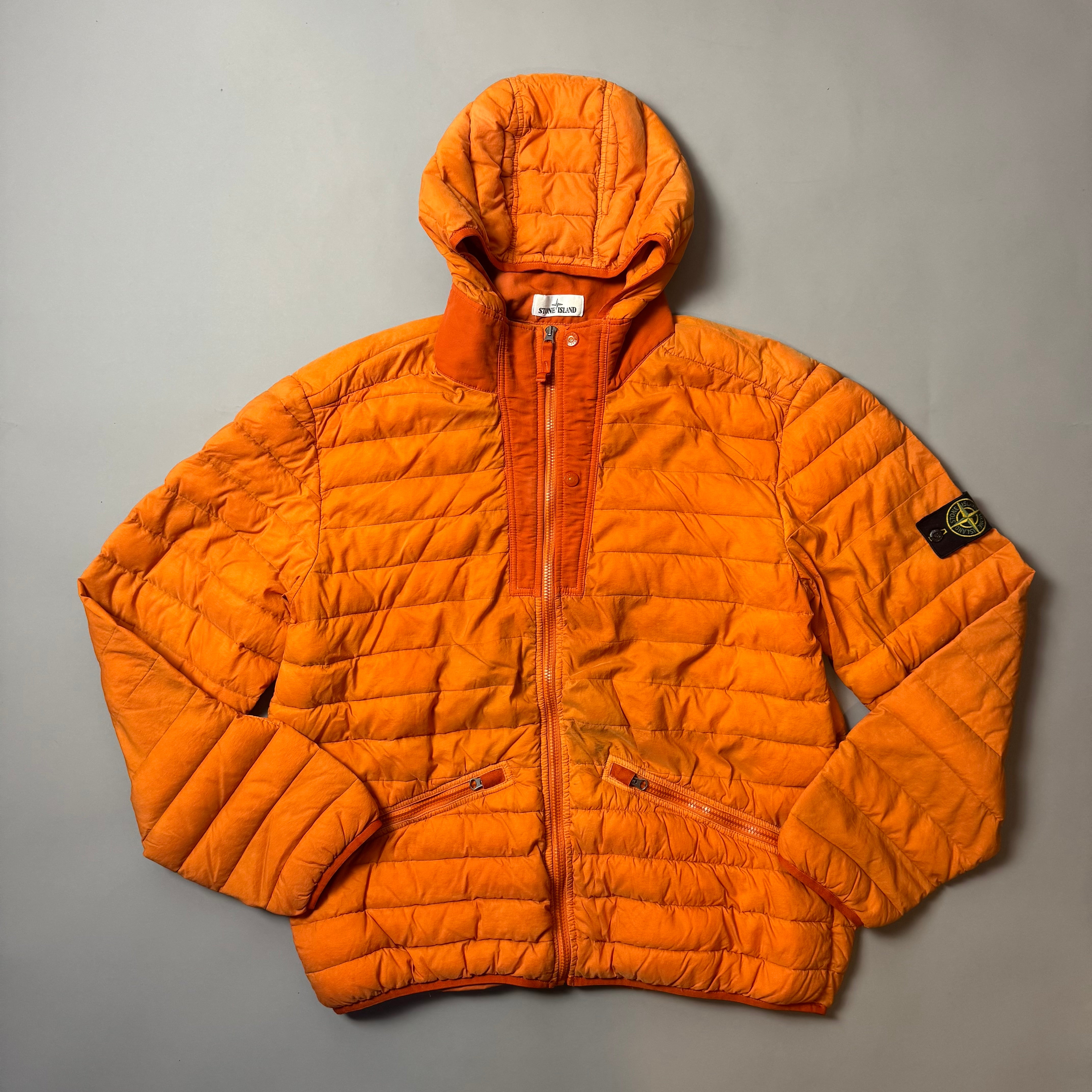Stone Island Orange Loom Woven Down Chambers Stretch Nylon-Tc Jacket - XL