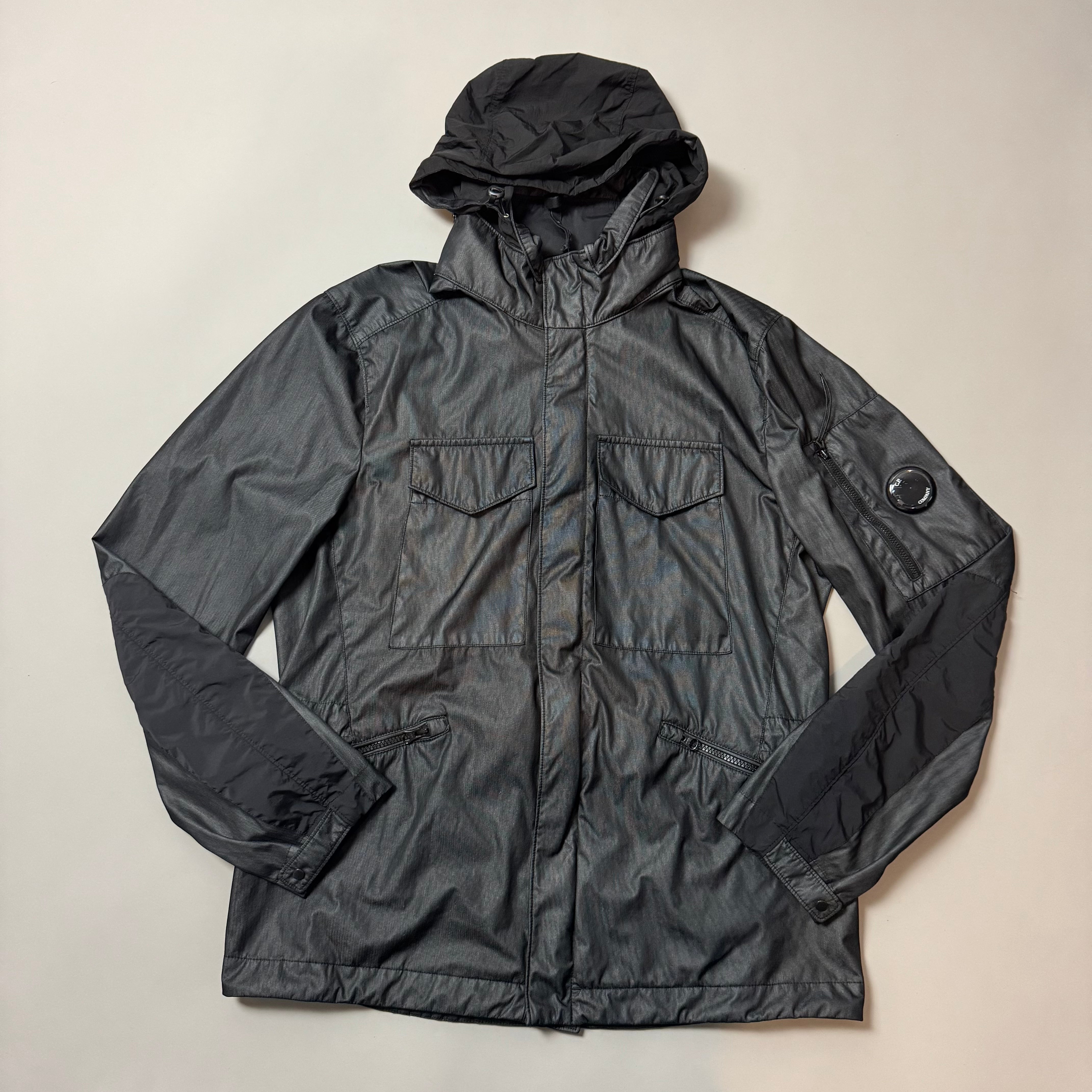 C.P Company Lino Wax Field Jacket Black - Size 52 / XL