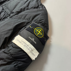 Stone Island Black Garment Dyed Crinkle Reps Long Parka Jacket - XXL