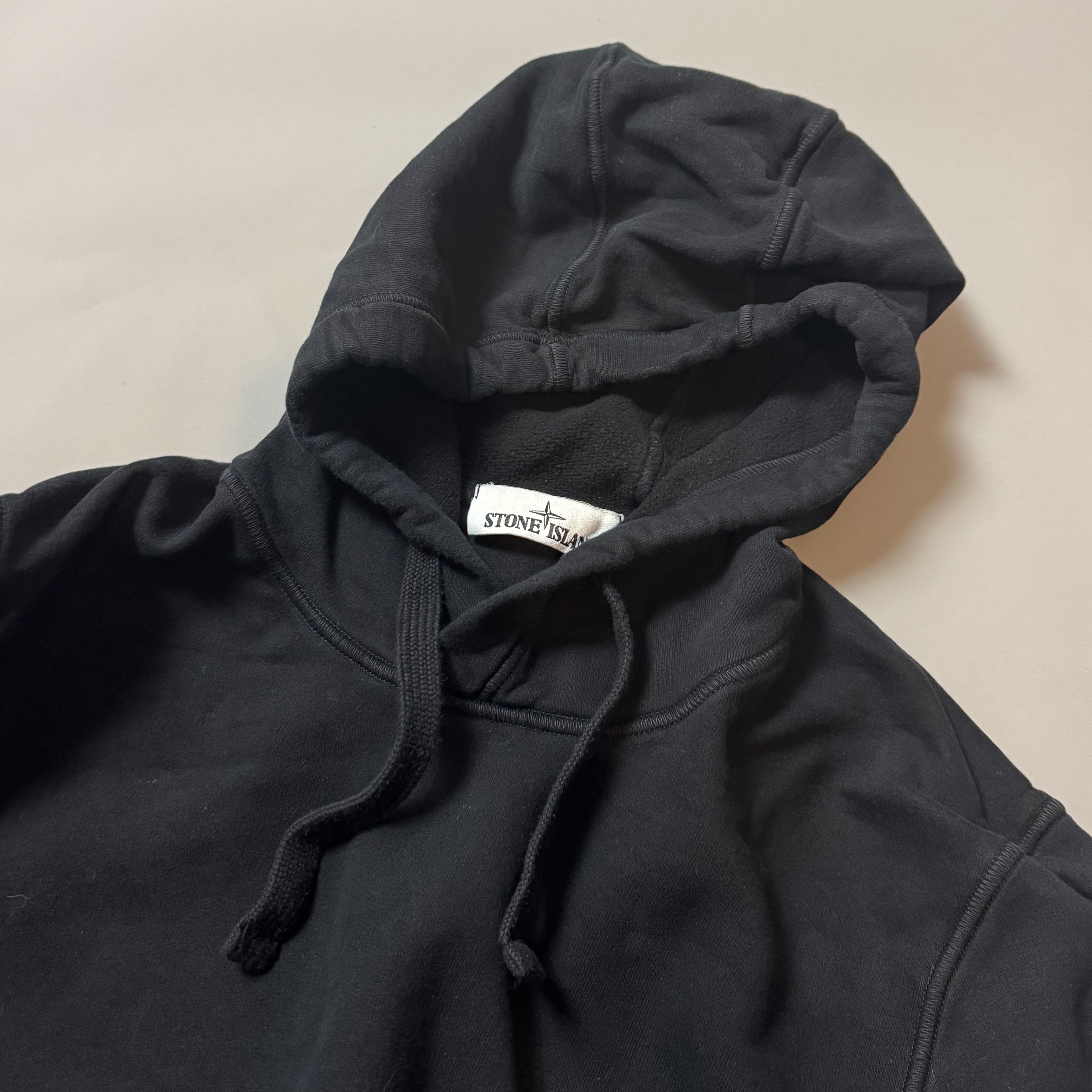 Stone Island Black Hoodie - Medium