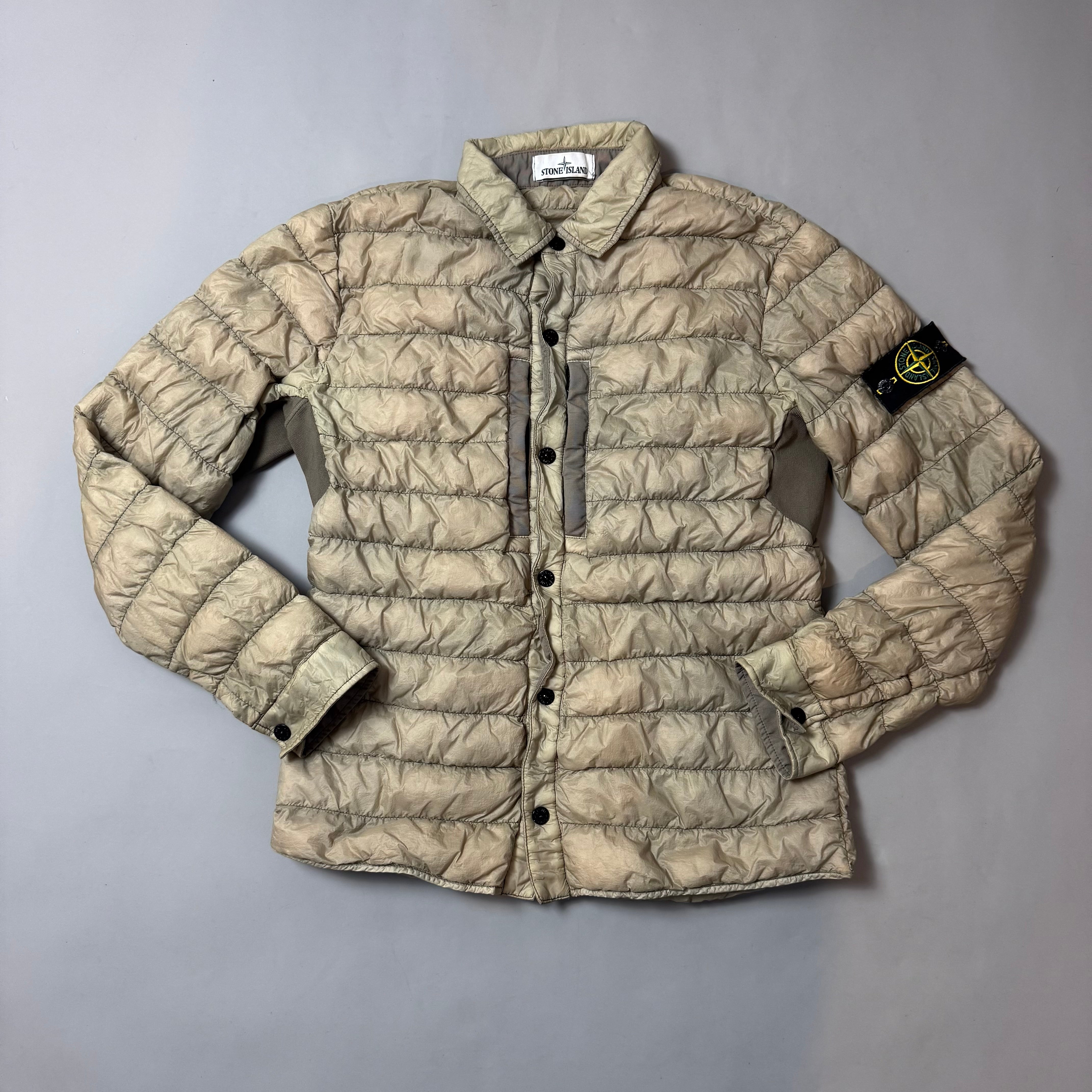 Stone Island Beige Garment Dyed Micro Yarn Down Jacket - Large