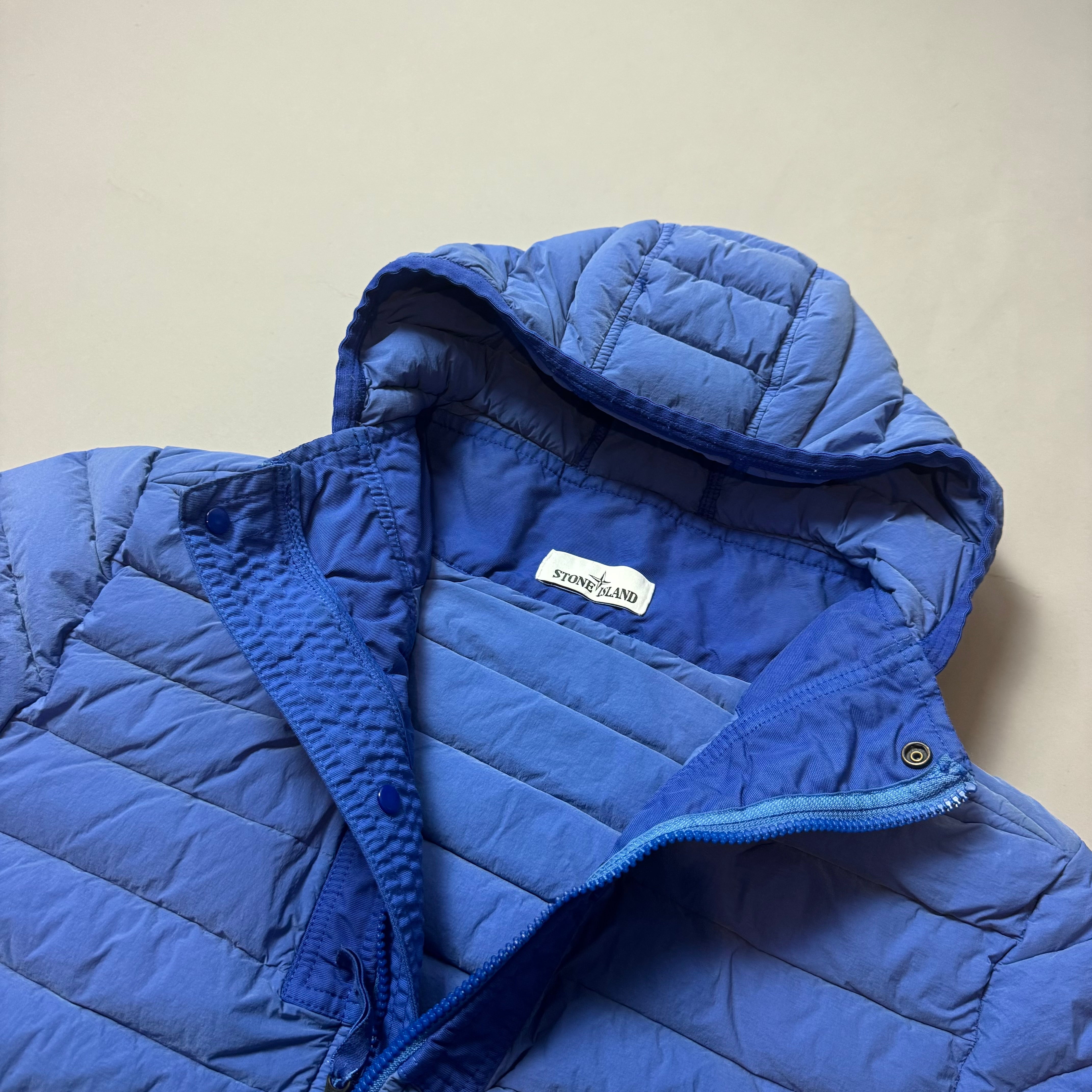 Stone Island Blue Loom Woven Down Chambers Stretch Nylon-Tc Jacket - Medium