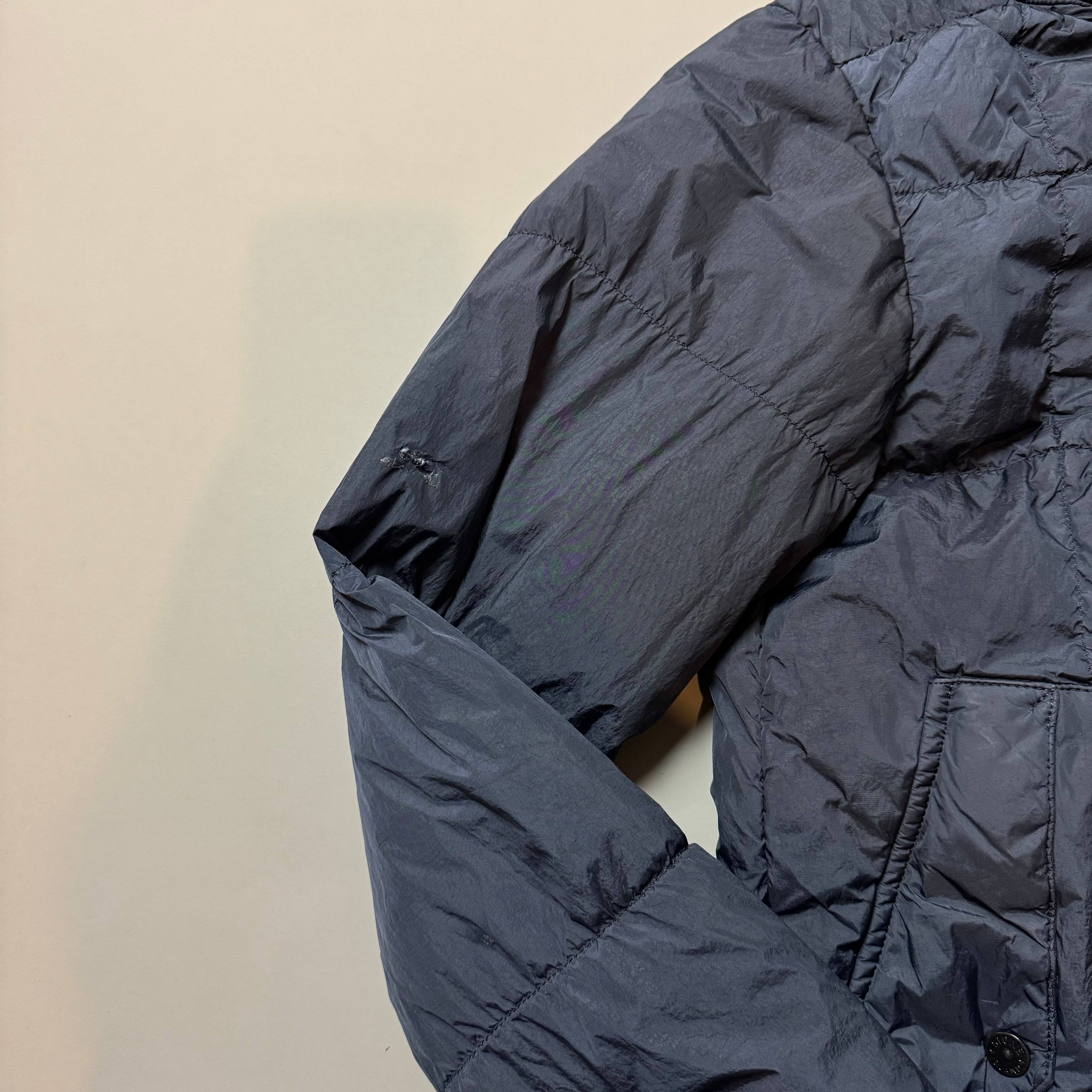 Stone Island Navy Crinkle Reps NY Down Puffer Jacket - Small