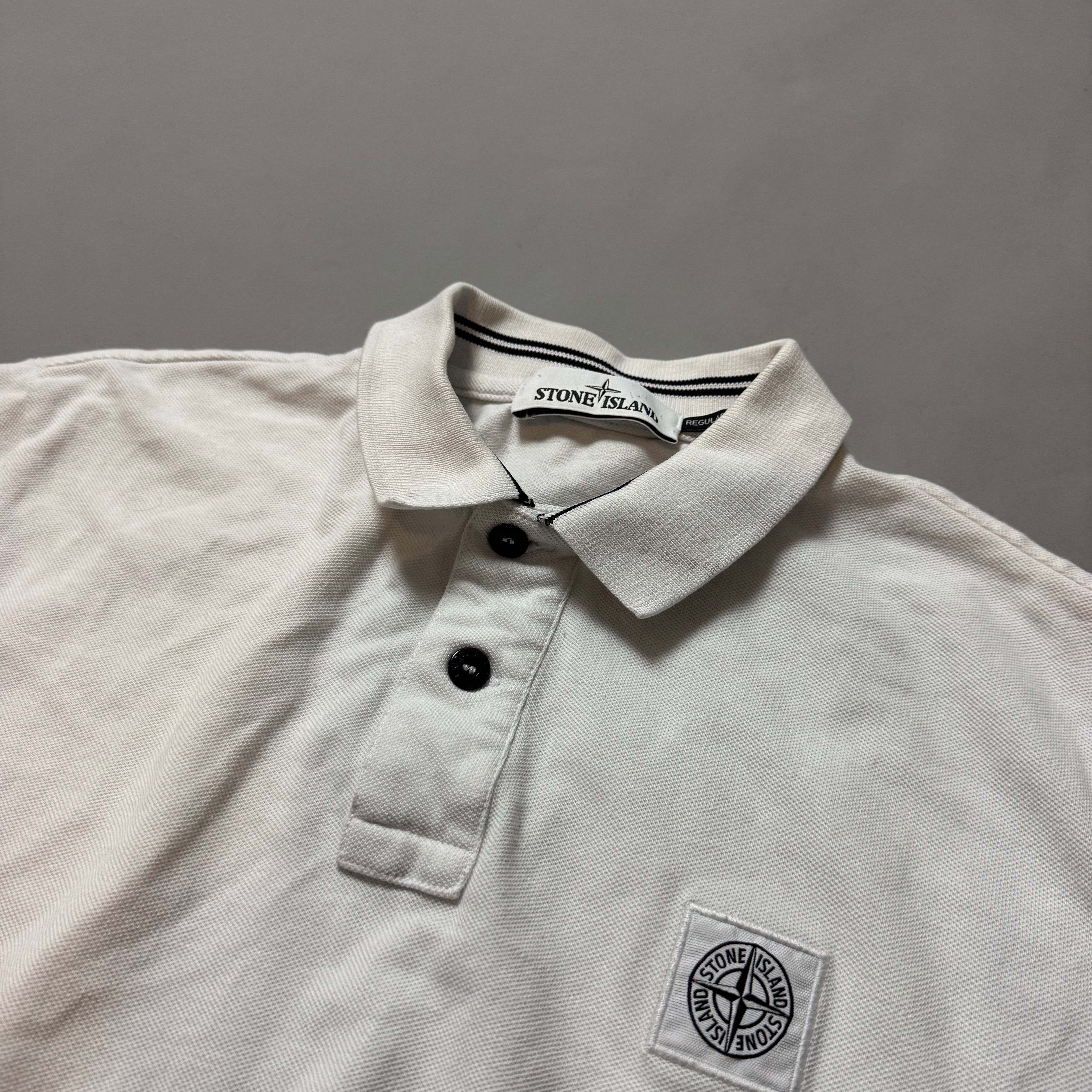 Stone Island White Polo Shirt - Medium