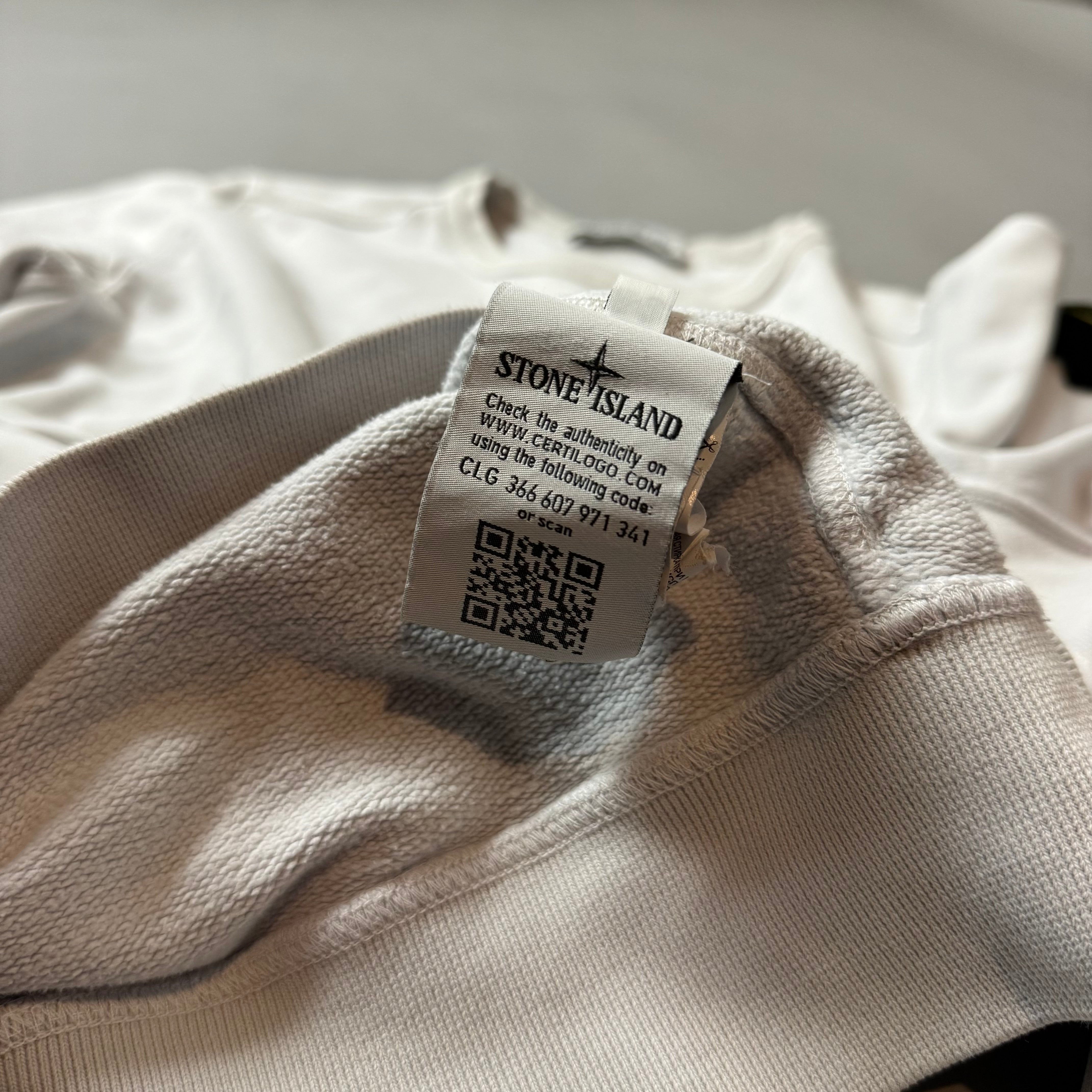 Stone Island White Sweatshirt - Small