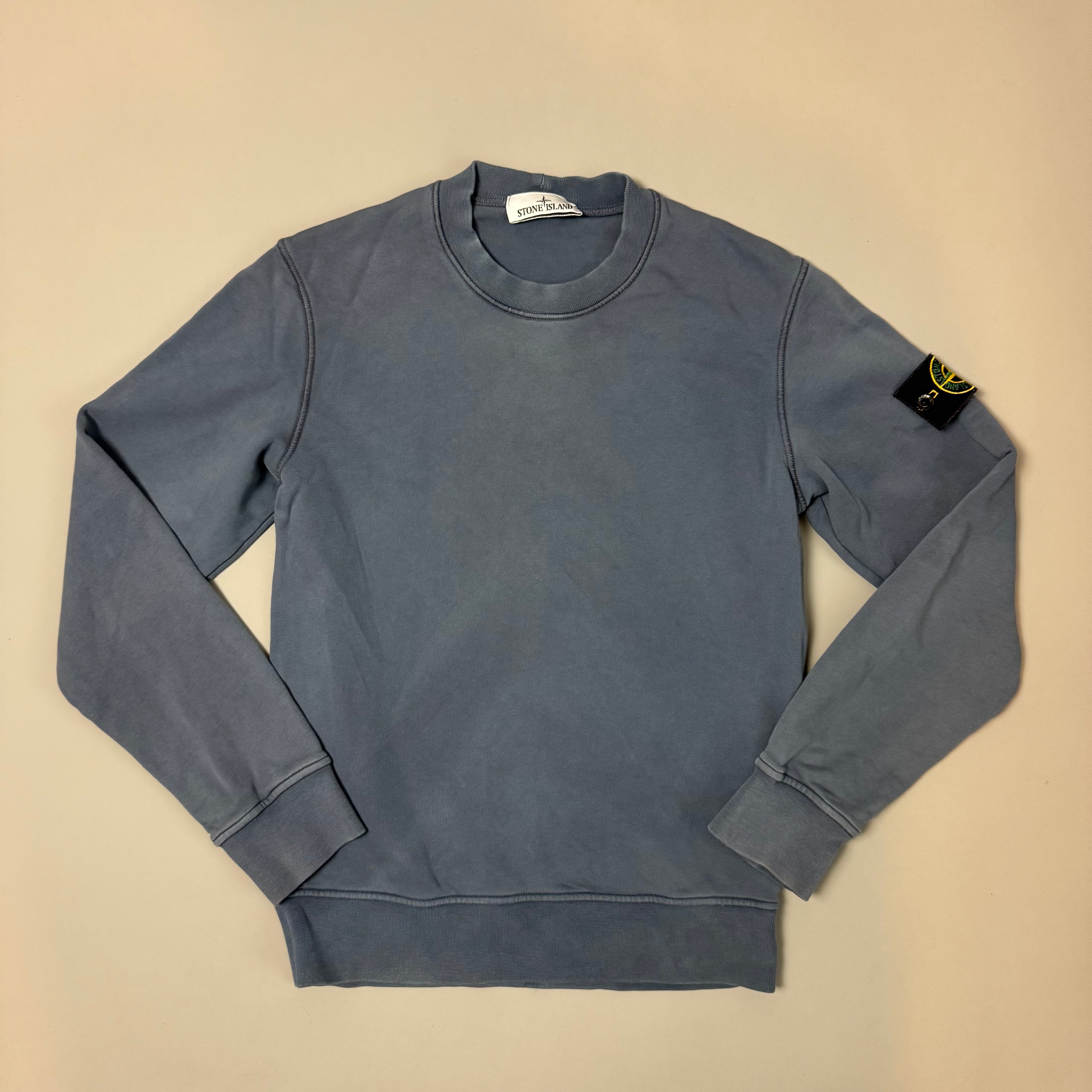 Stone Island Avio Blue Sweatshirt - Small