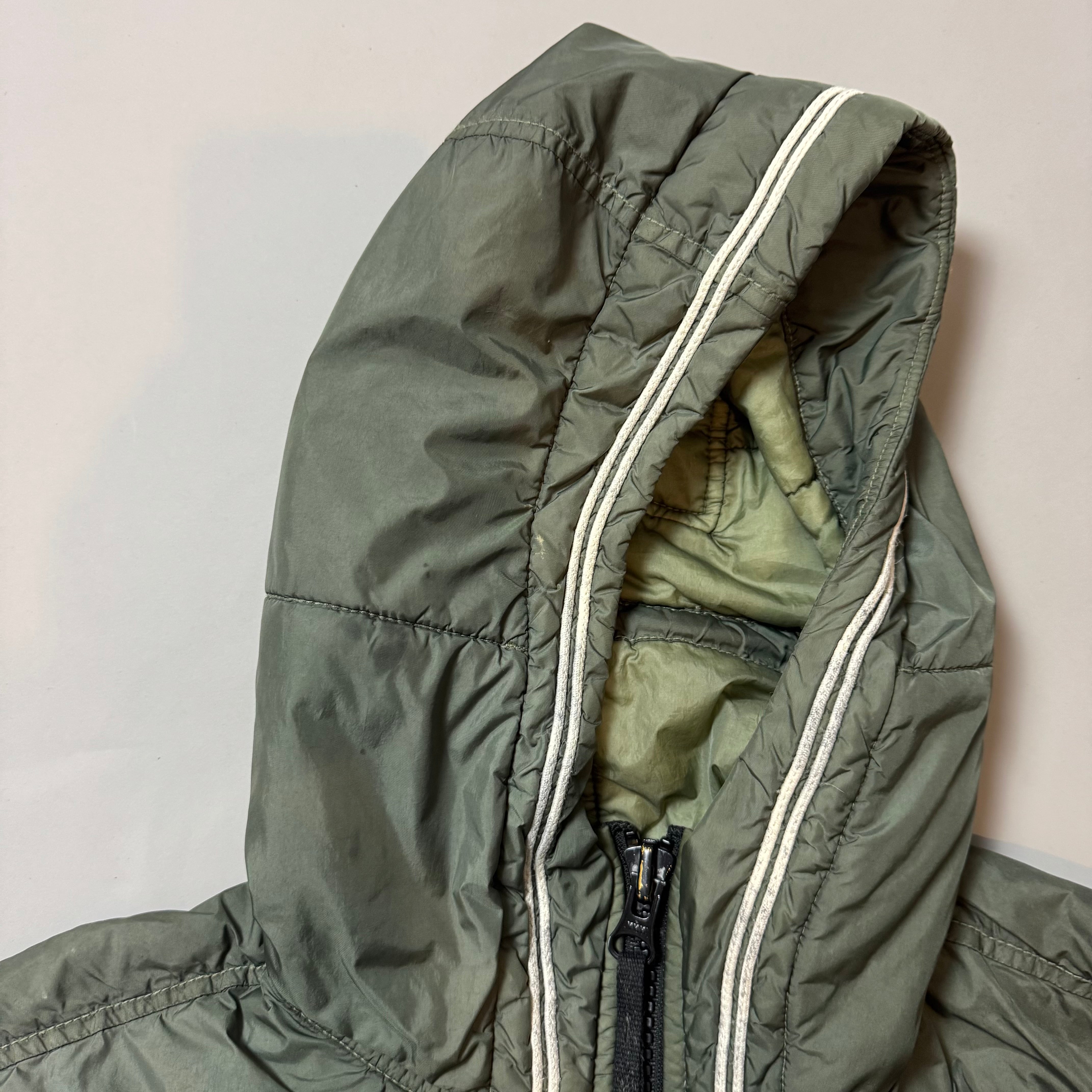 Stone Island Green Crinkle Reps Primaloft Jacket - Large
