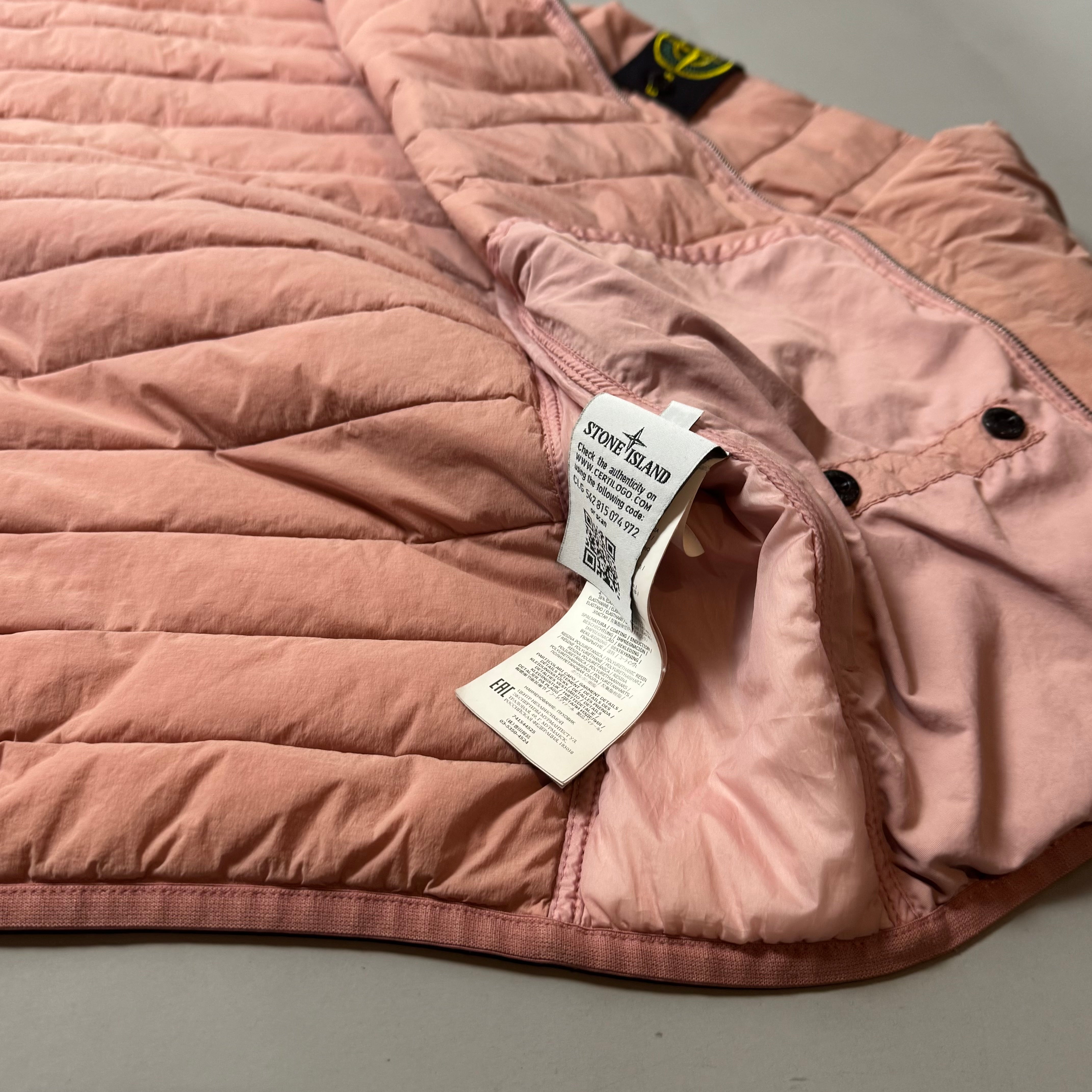 Stone Island Pink Loom Woven Down Chambers Stretch Nylon-Tc Jacket - Small