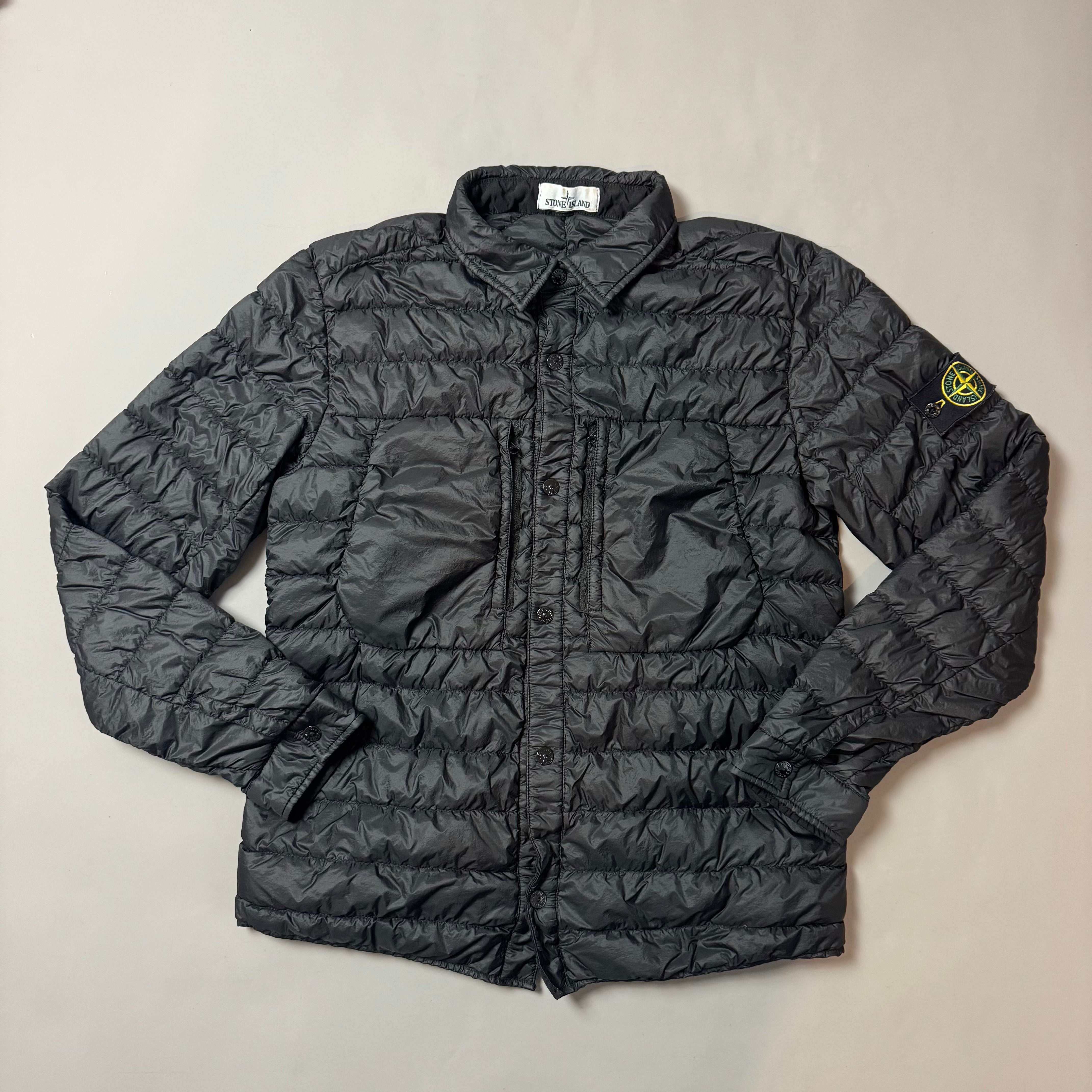 Stone Island Garment Black Dyed Micro Yarn Down Jacket - XL
