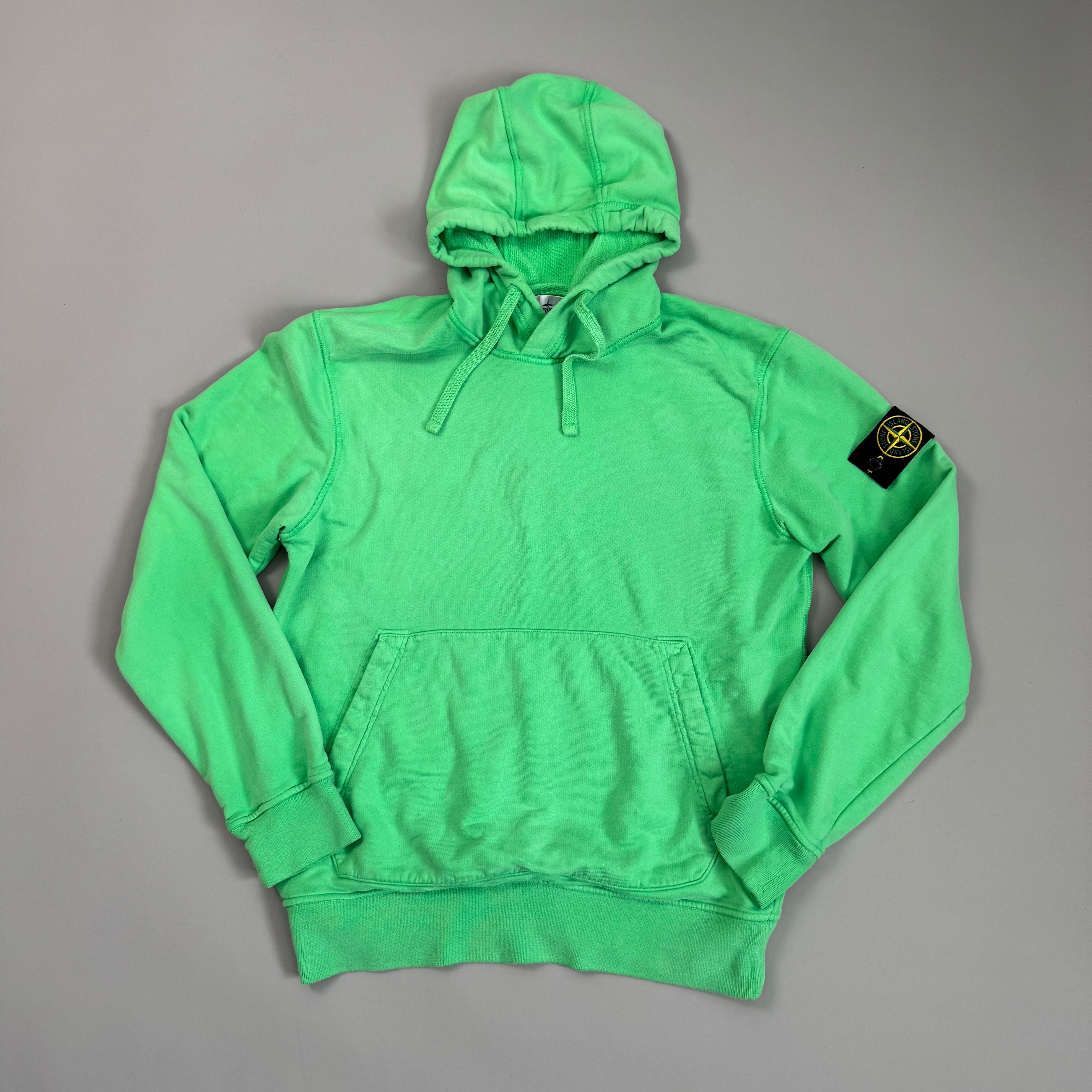 Stone Island Bright Green Hoodie - Large