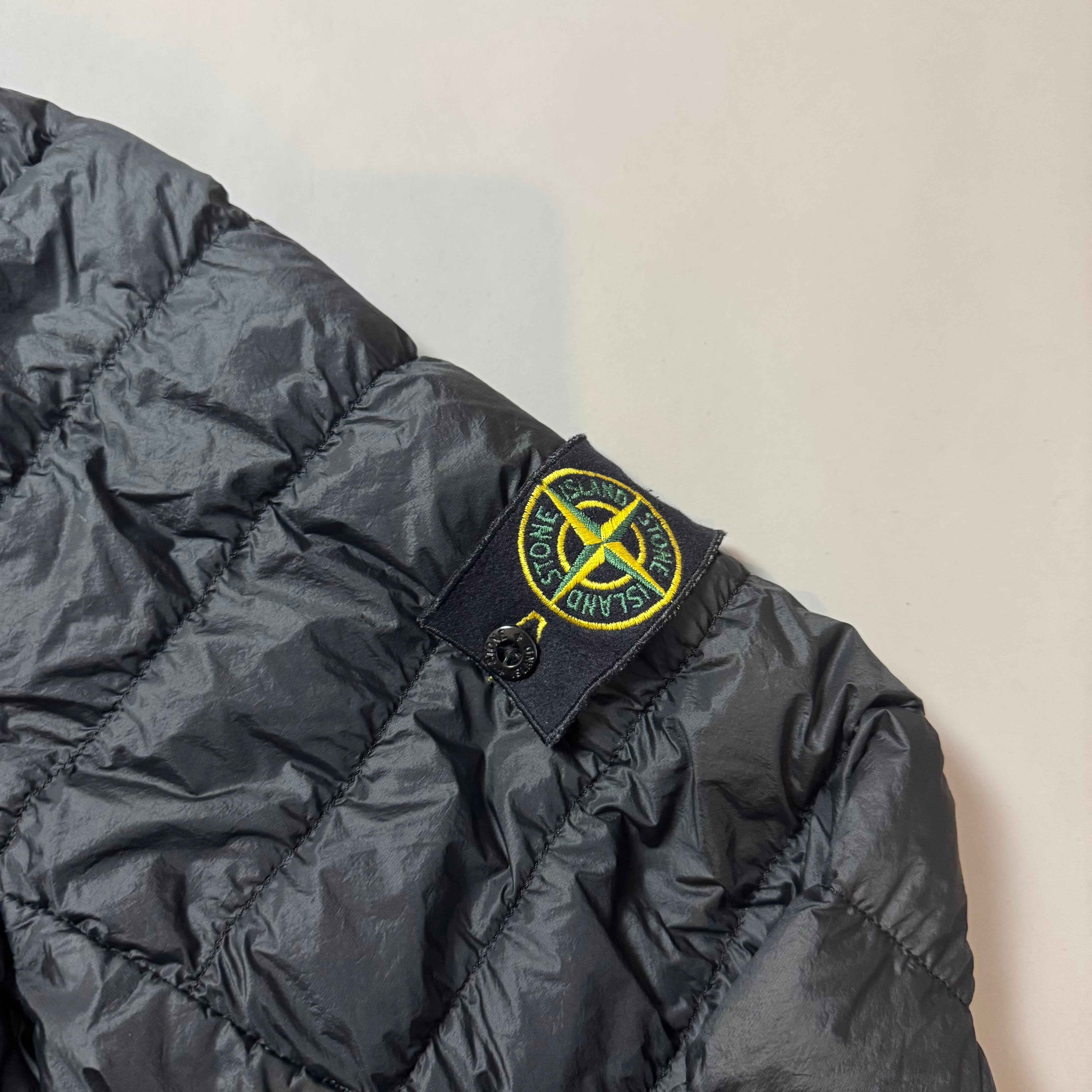 Stone Island Garment Black Dyed Micro Yarn Down Jacket - XL