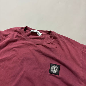 Stone Island Burgundy Red Plain T-shirt - Medium