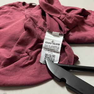 Stone Island Burgundy Red Plain T-shirt - Medium