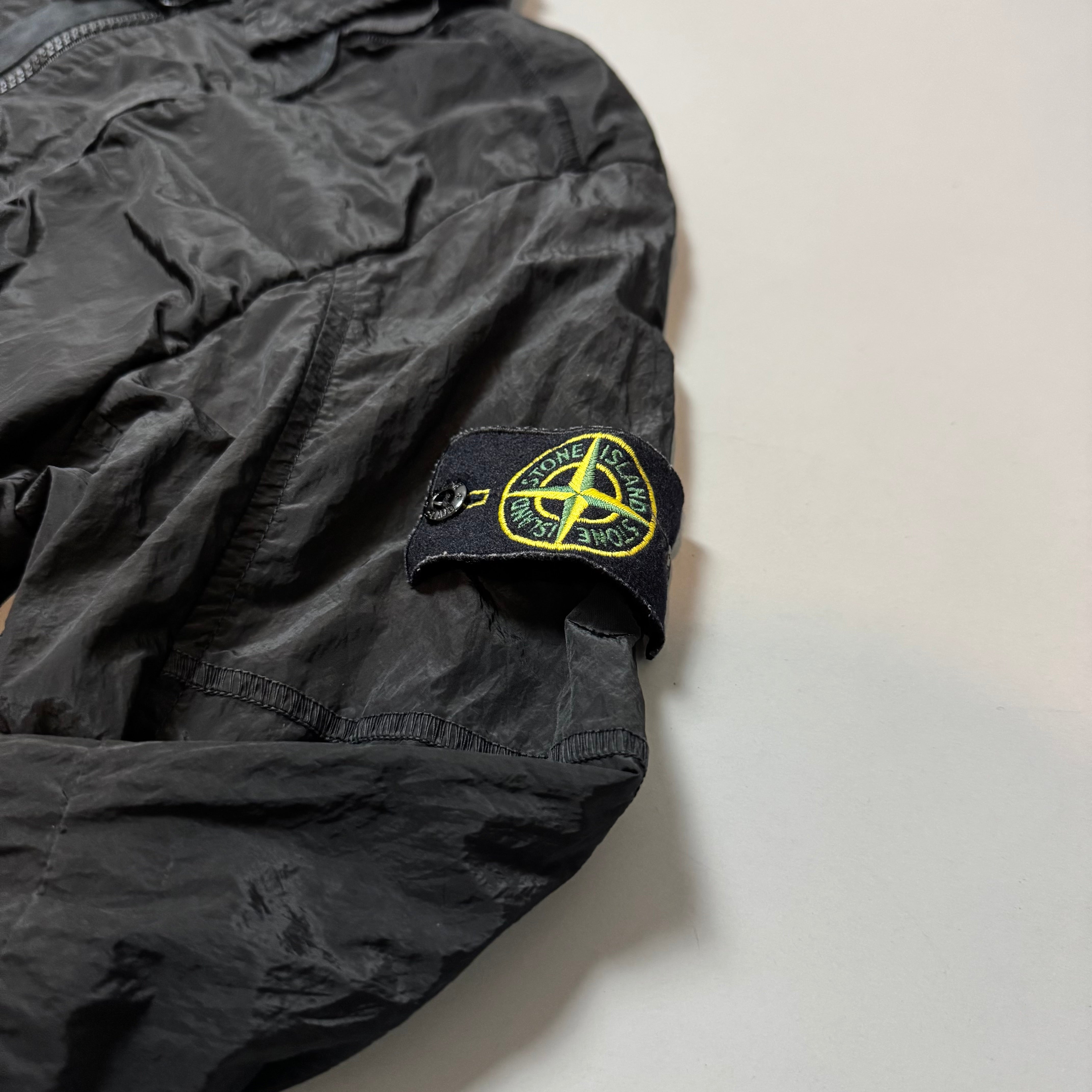Stone Island Black Nylon Metal Shimmer Overshirt - Medium
