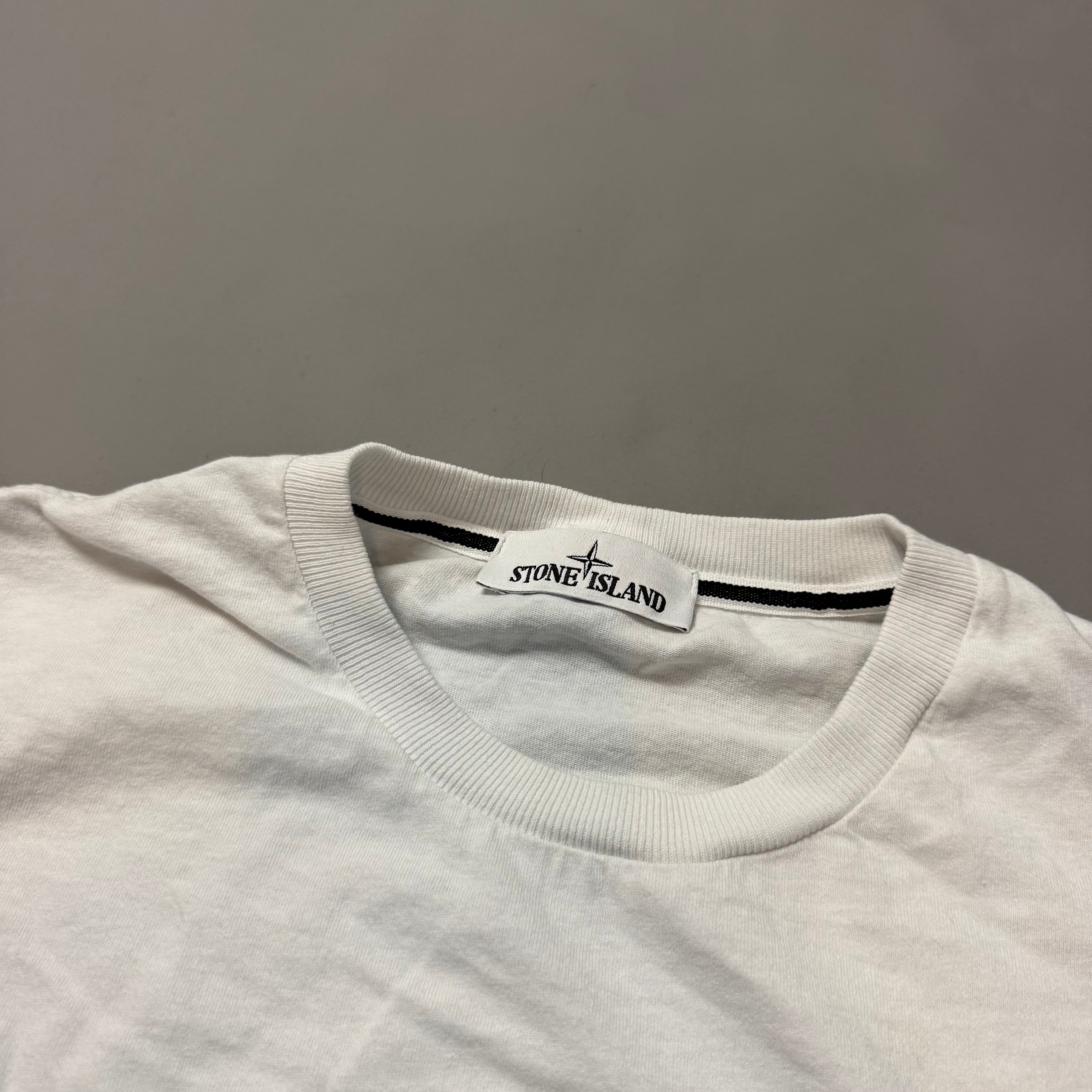 Stone Island White Compass Print T-shirt - Large