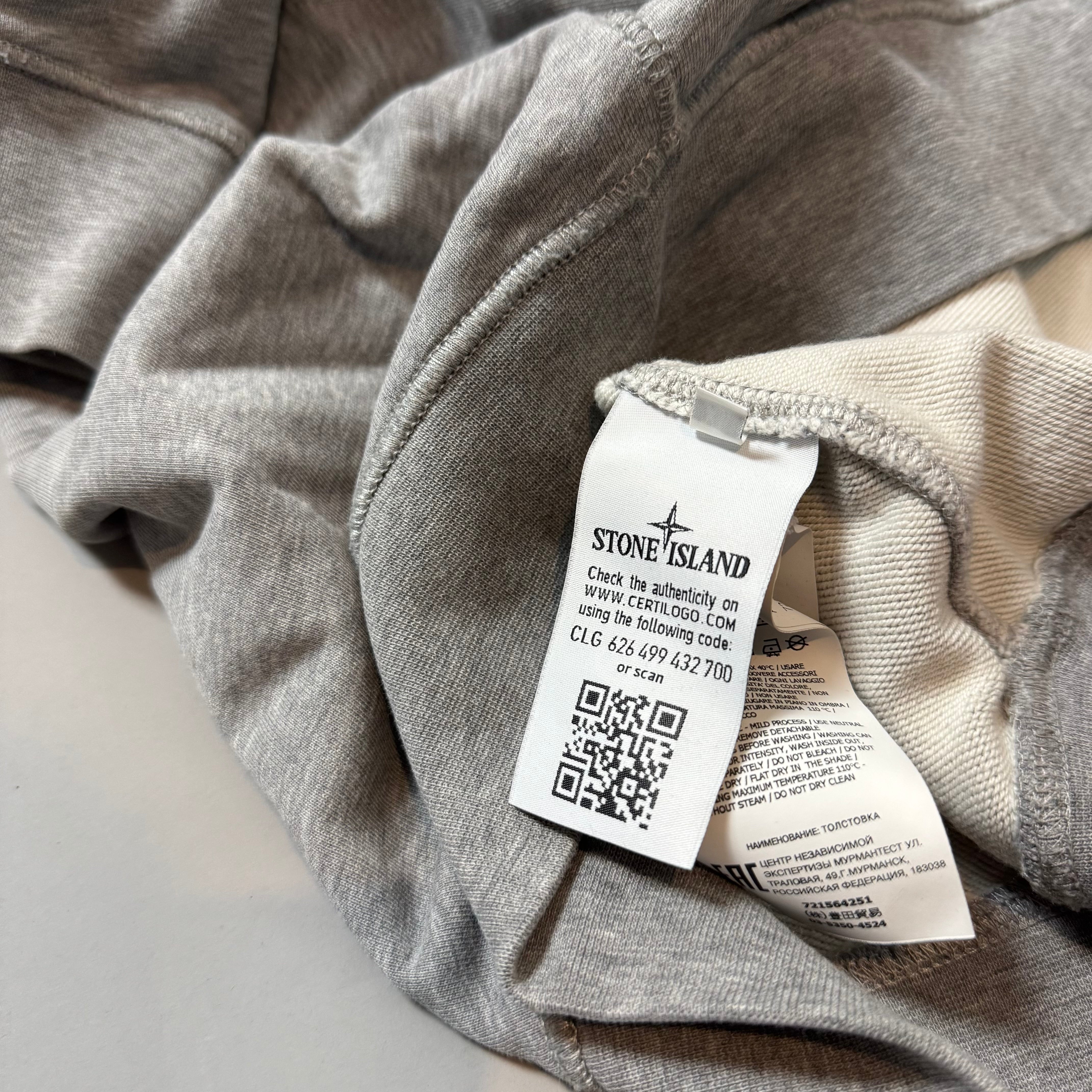 Stone Island Grey Zip Up Hoodie - XL