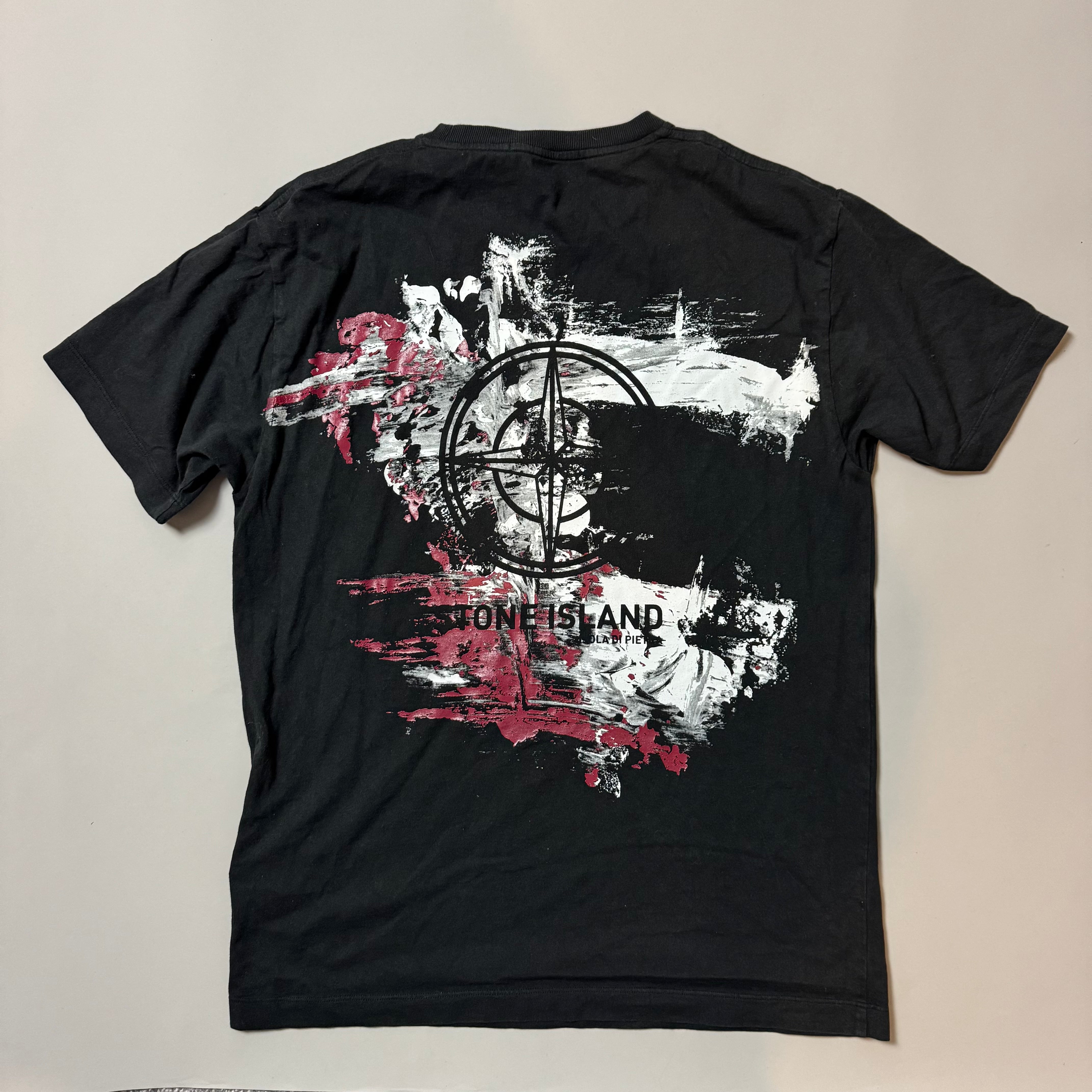 Stone Island Black Print T-shirt - Large