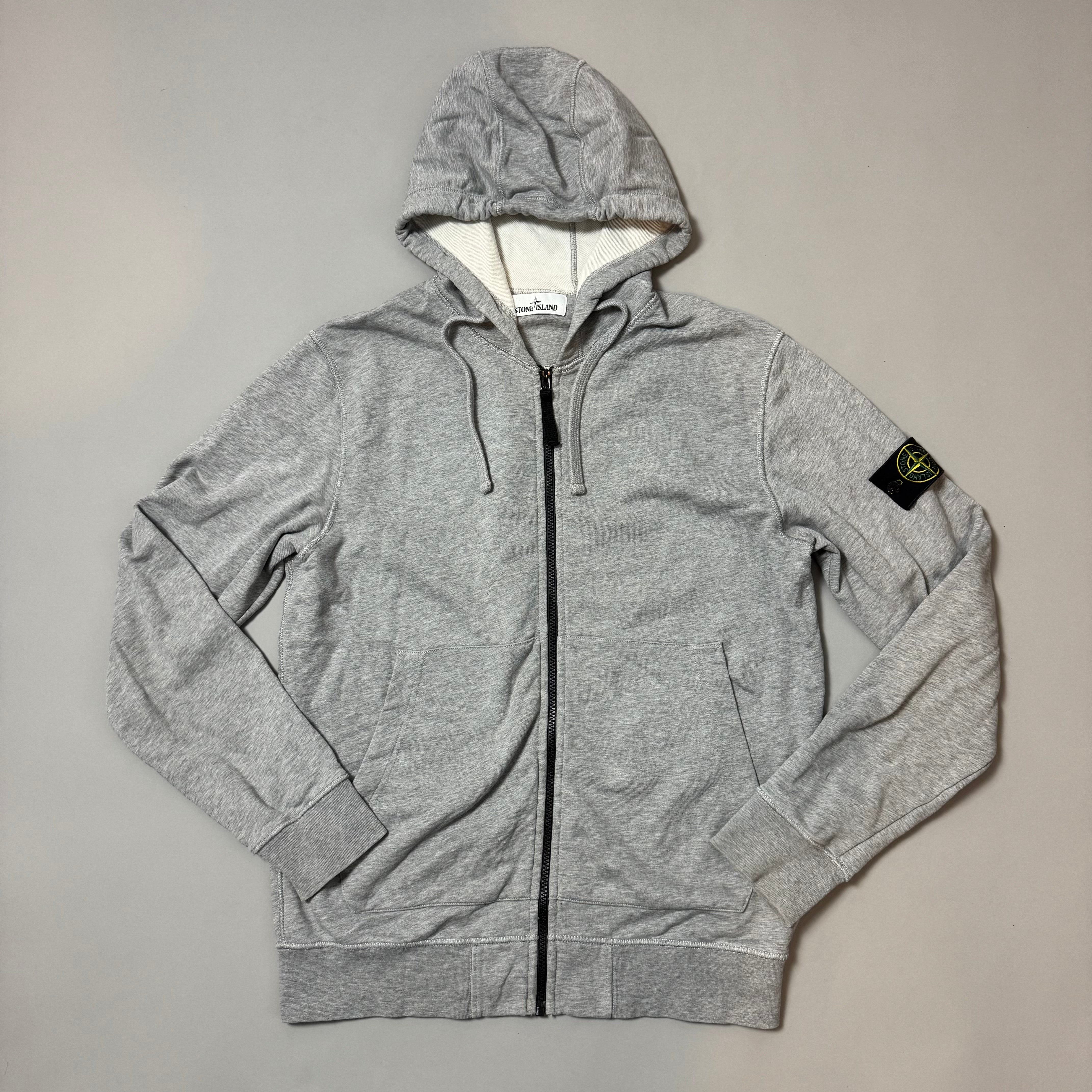 Stone Island Grey Zip Up Hoodie - XL