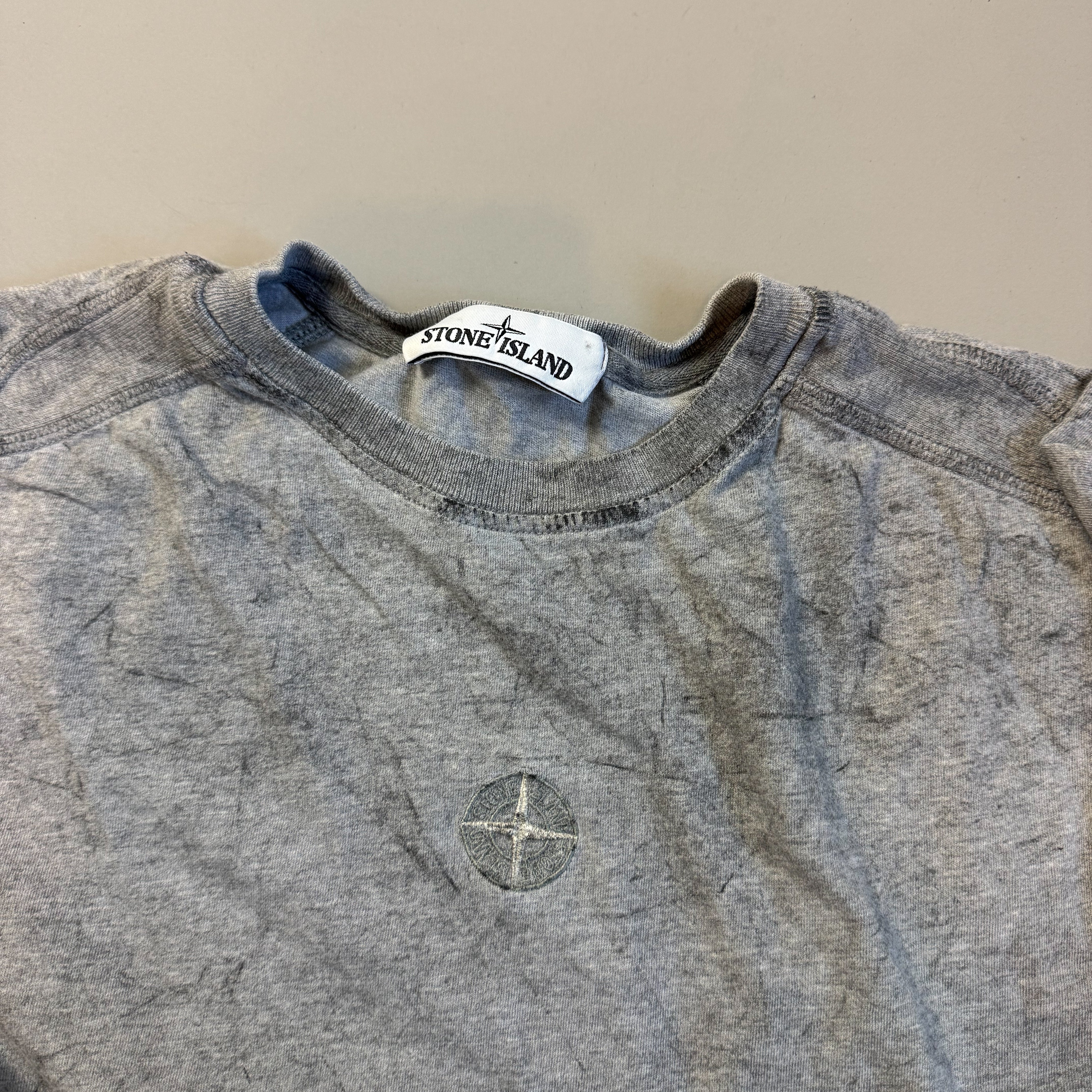 Stone Island Grey Dust Treatment T-shirt - Small