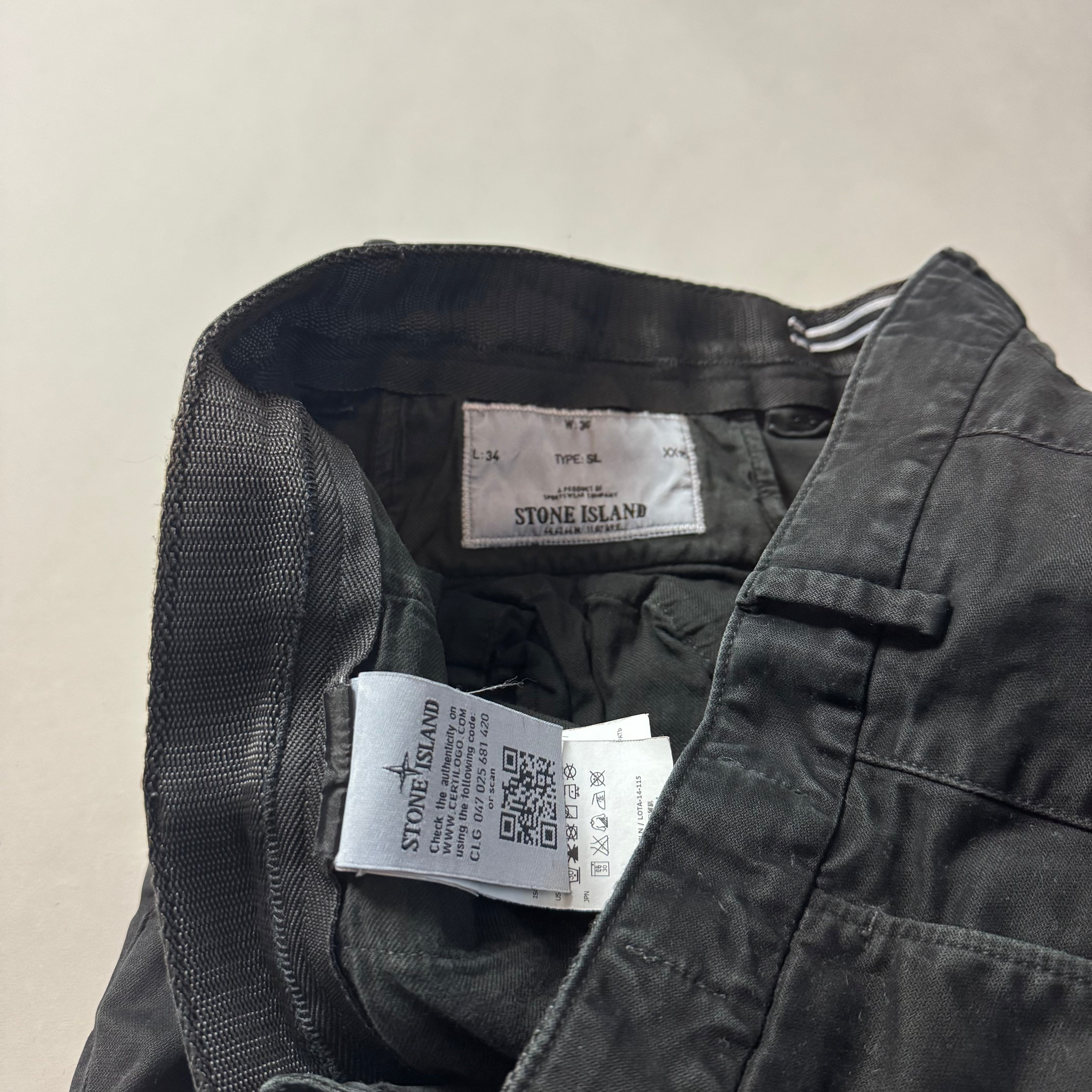 Stone Island Black Cargo Shorts - W36