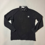 Load image into Gallery viewer, Stone Island Black Long Sleeve Polo Shirt - XL
