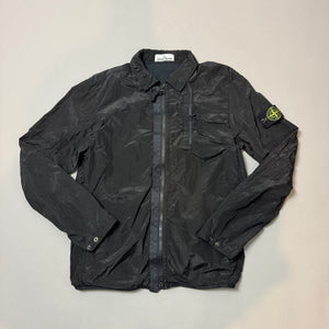 Stone Island Black Nylon Metal Shimmer Overshirt - Medium