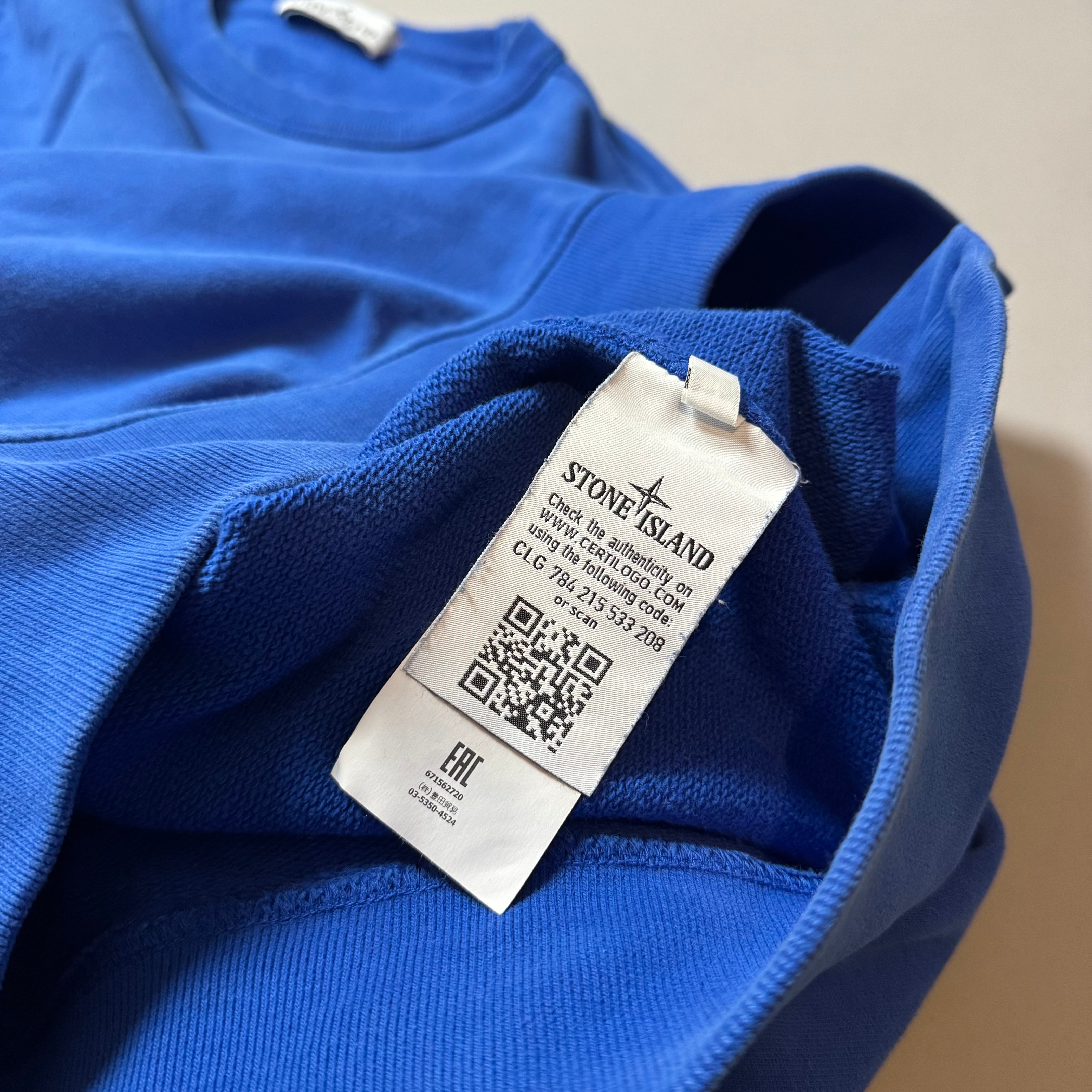 Stone Island Blue Sweatshirt - Medium