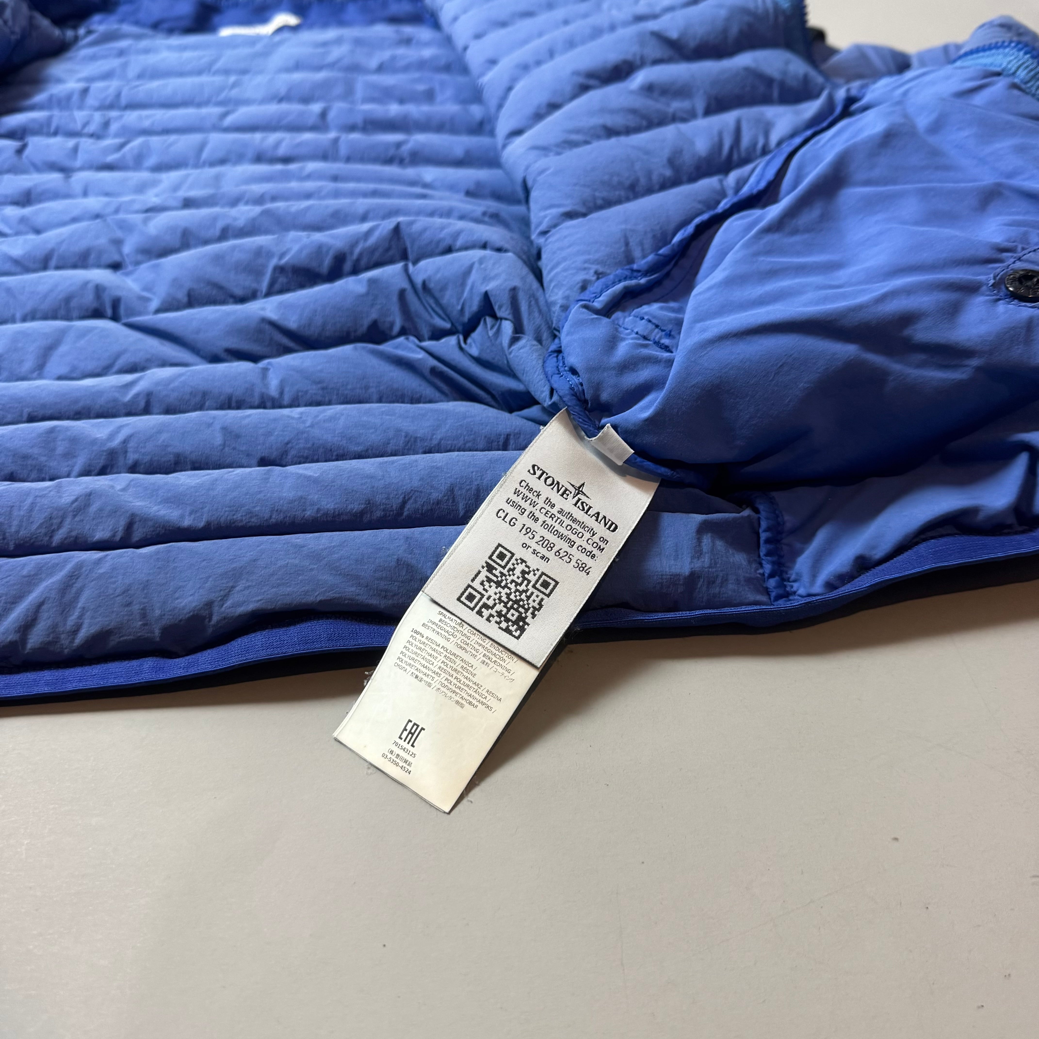 Stone Island Blue Loom Woven Down Chambers Stretch Nylon-Tc Jacket - Medium