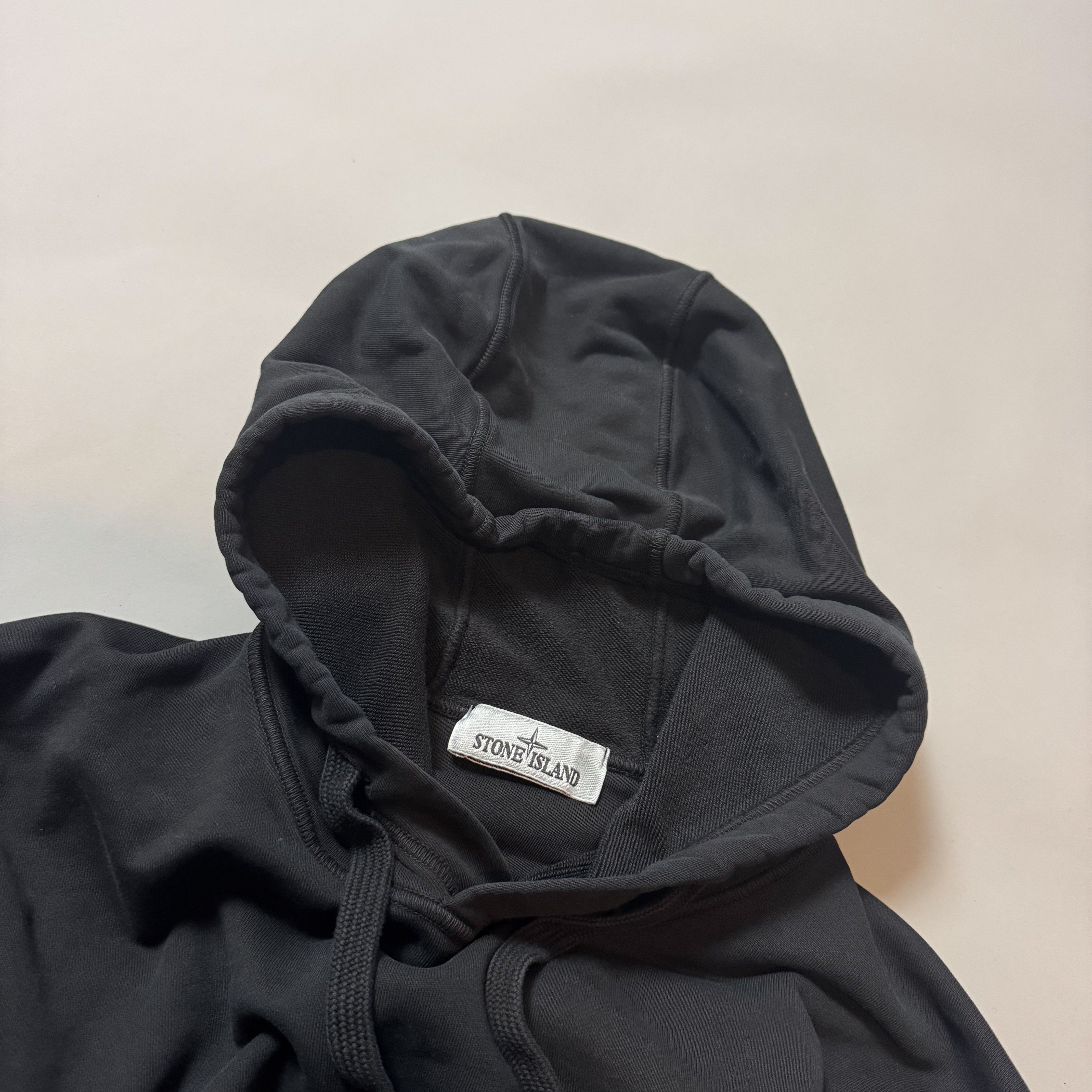 Stone Island Black Hoodie - Large