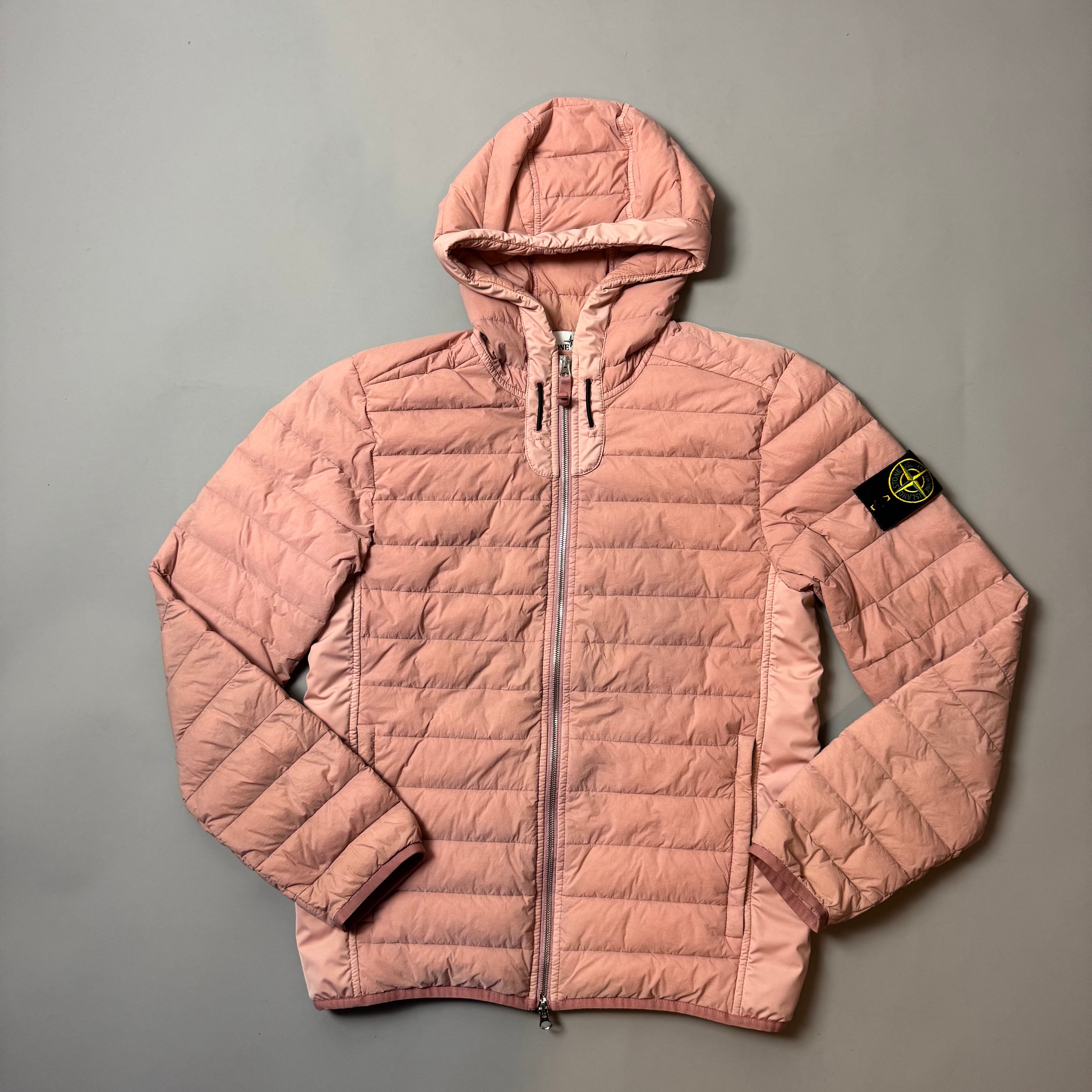 Stone Island Pink Loom Woven Down Chambers Stretch Nylon-Tc Jacket - Small