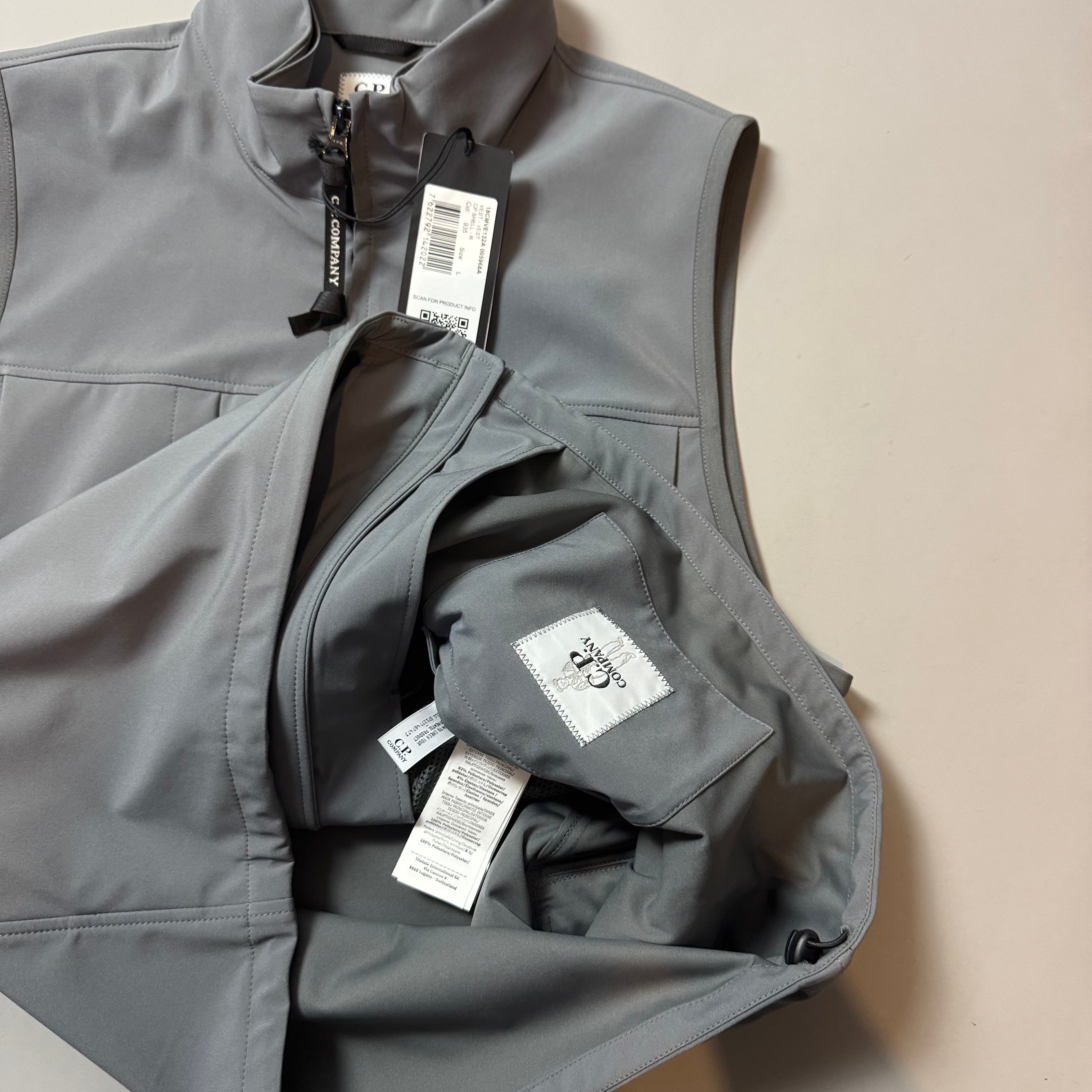 C.P Company Shell R Grey Gilet Vest - Large