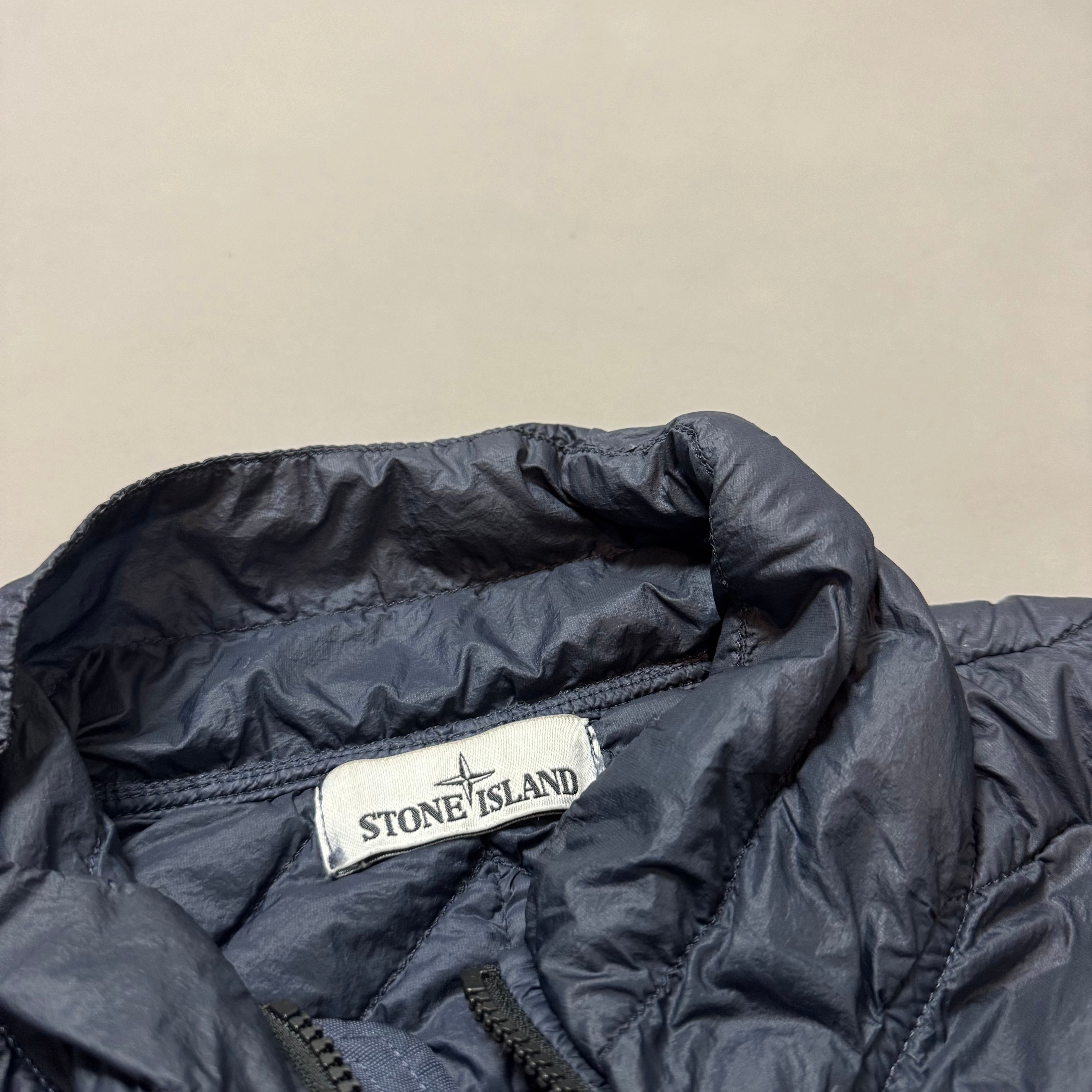 Stone Island Navy Blue Garment Dyed Down Gilet - Medium