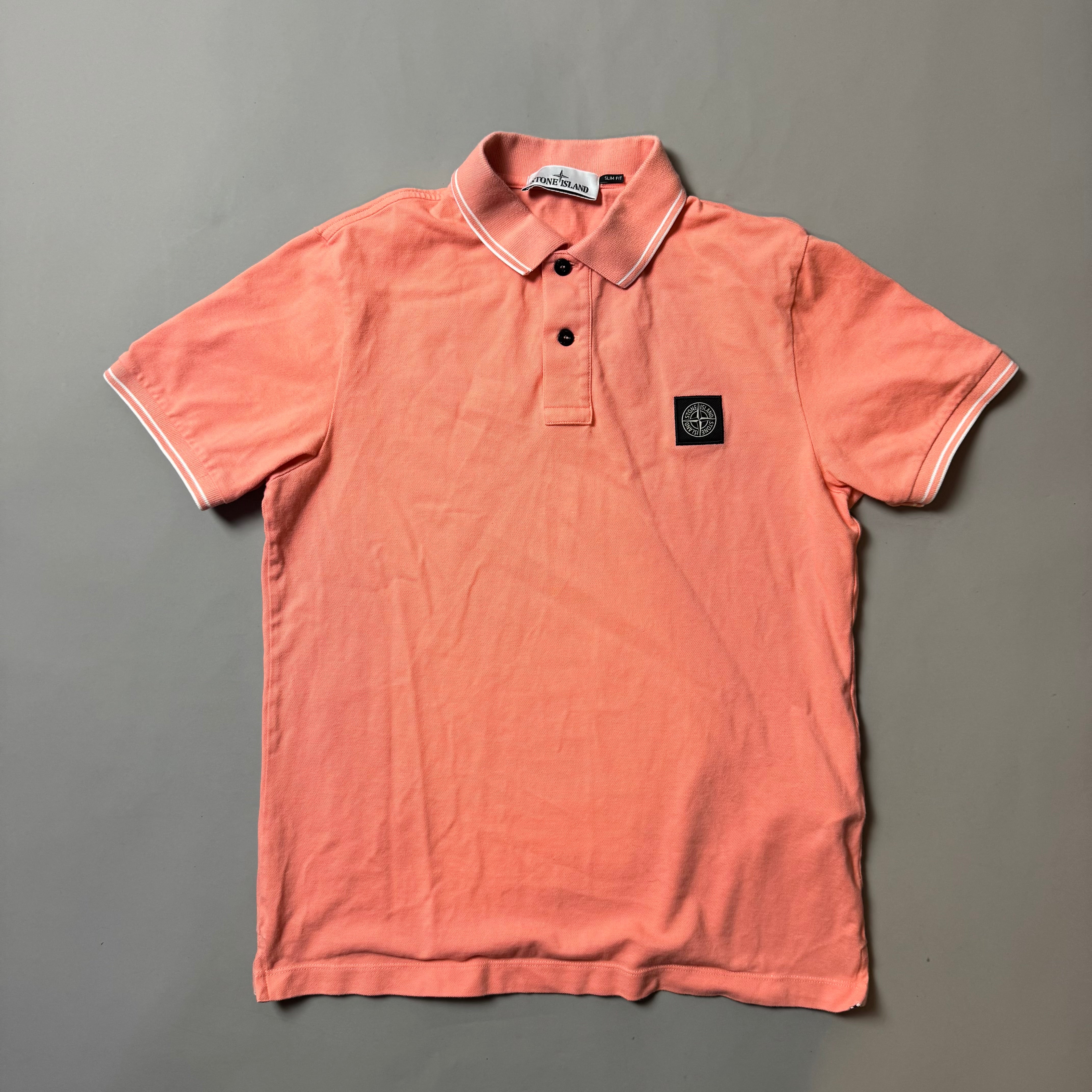 Stone Island Peach Polo Shirt - Large