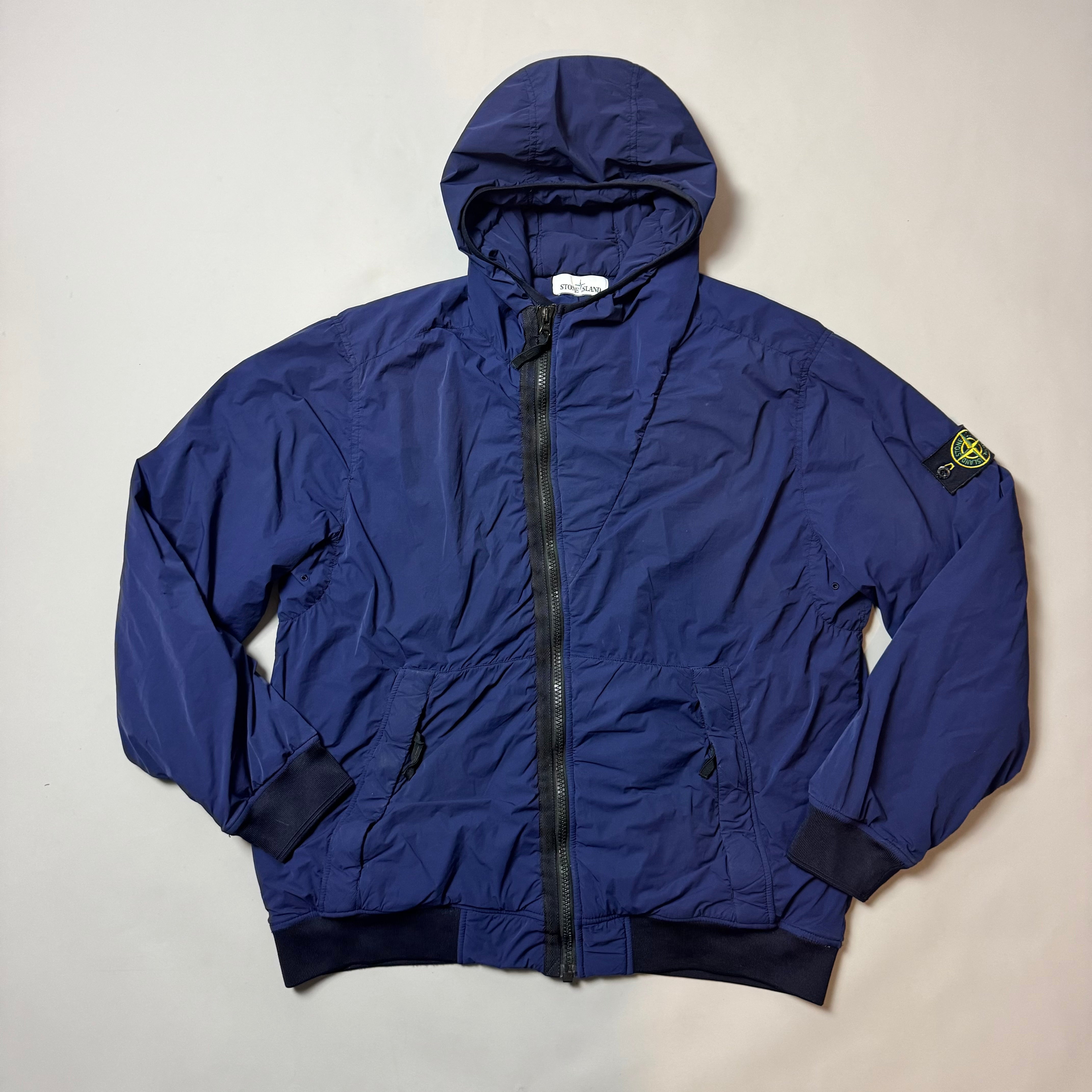 Stone Island Navy Blue Comfort Tech Composite Hooded Jacket - Large