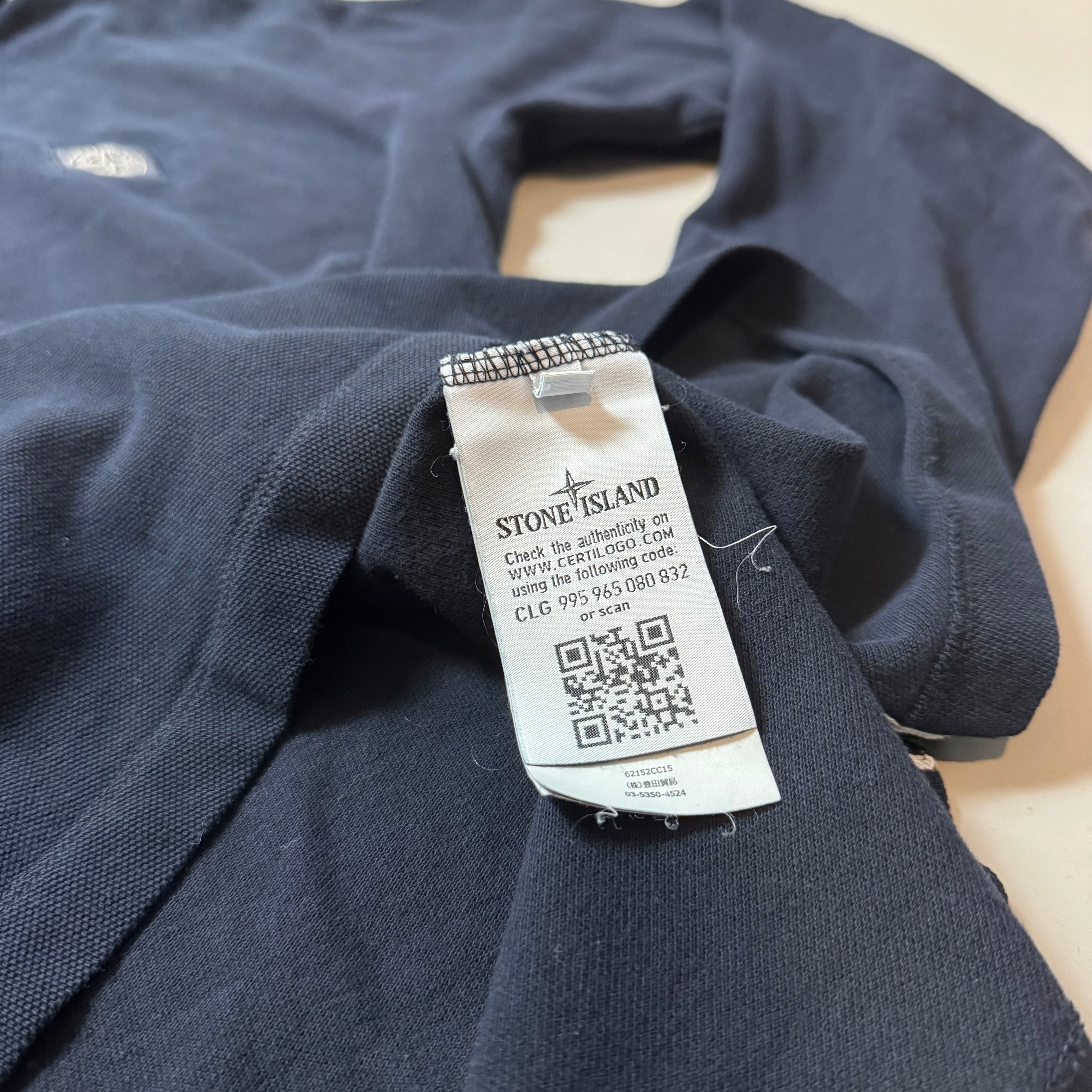 Stone Island Navy Long Sleeve Polo Shirt - XL