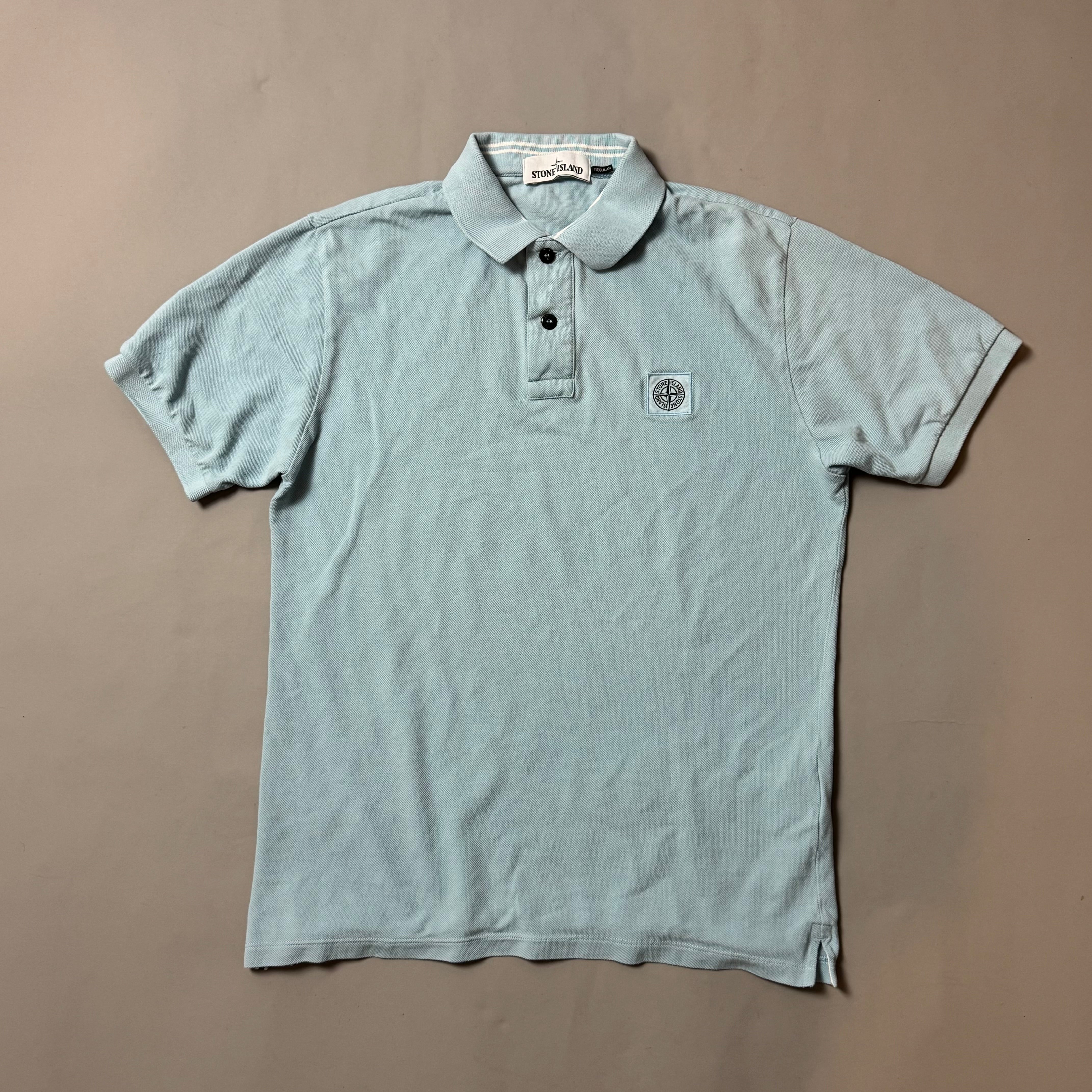 Stone Island Light Blue Polo Shirt - Medium