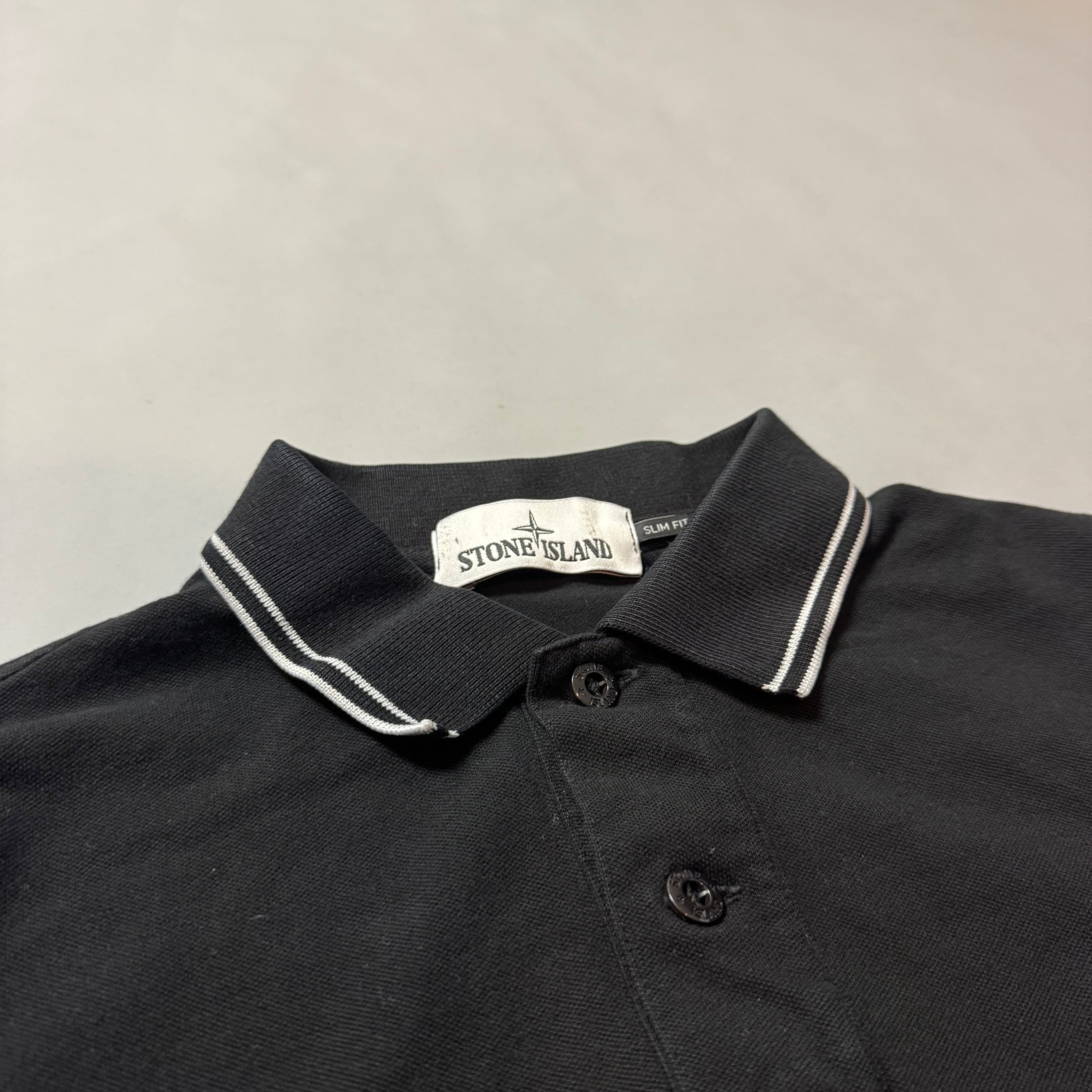 Stone Island Black Polo Shirt - Small