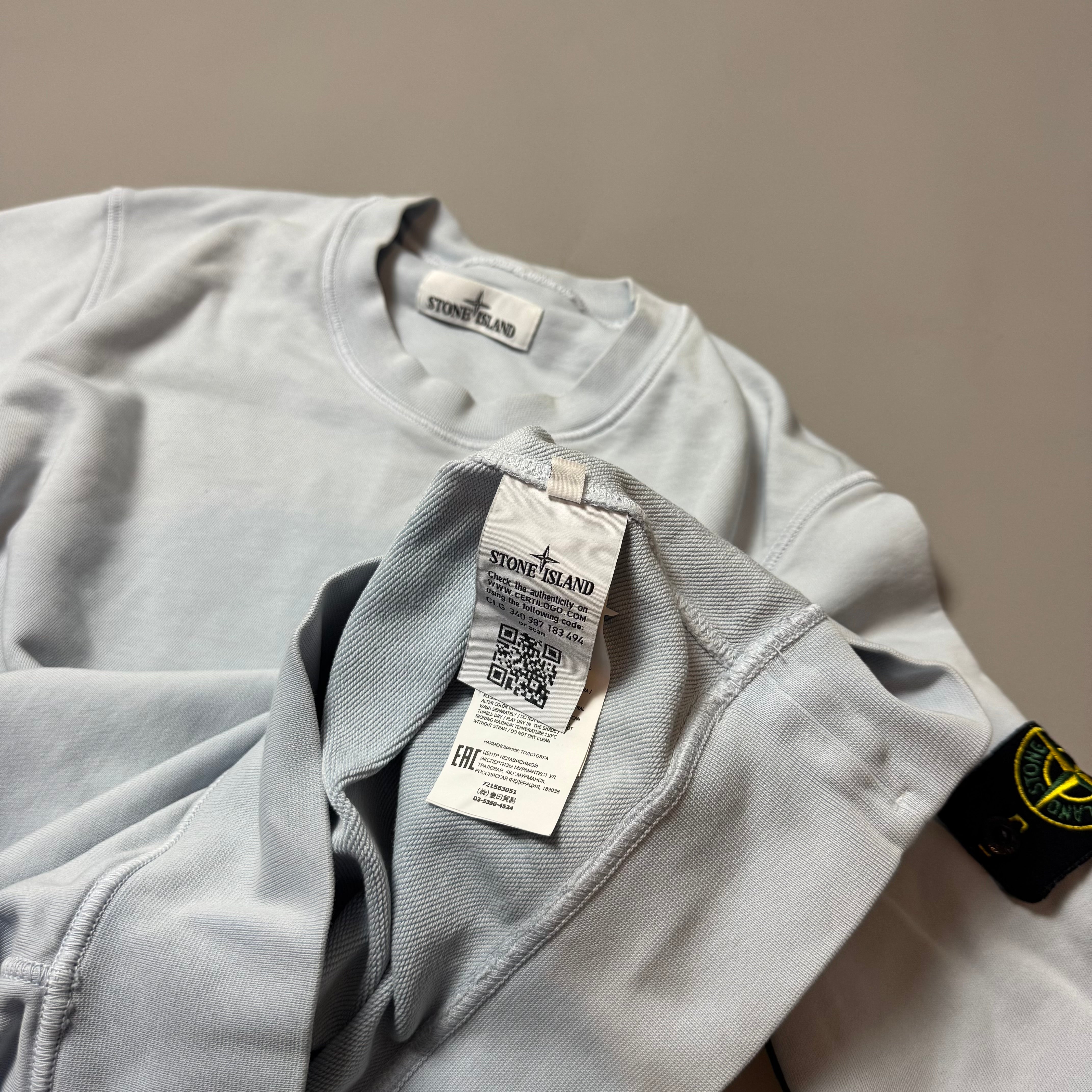 Stone Island Sky Blue Sweatshirt - Small