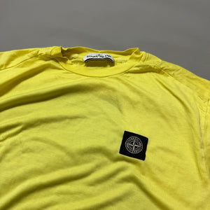 Stone Island Yellow Plain T-Shirt - Small
