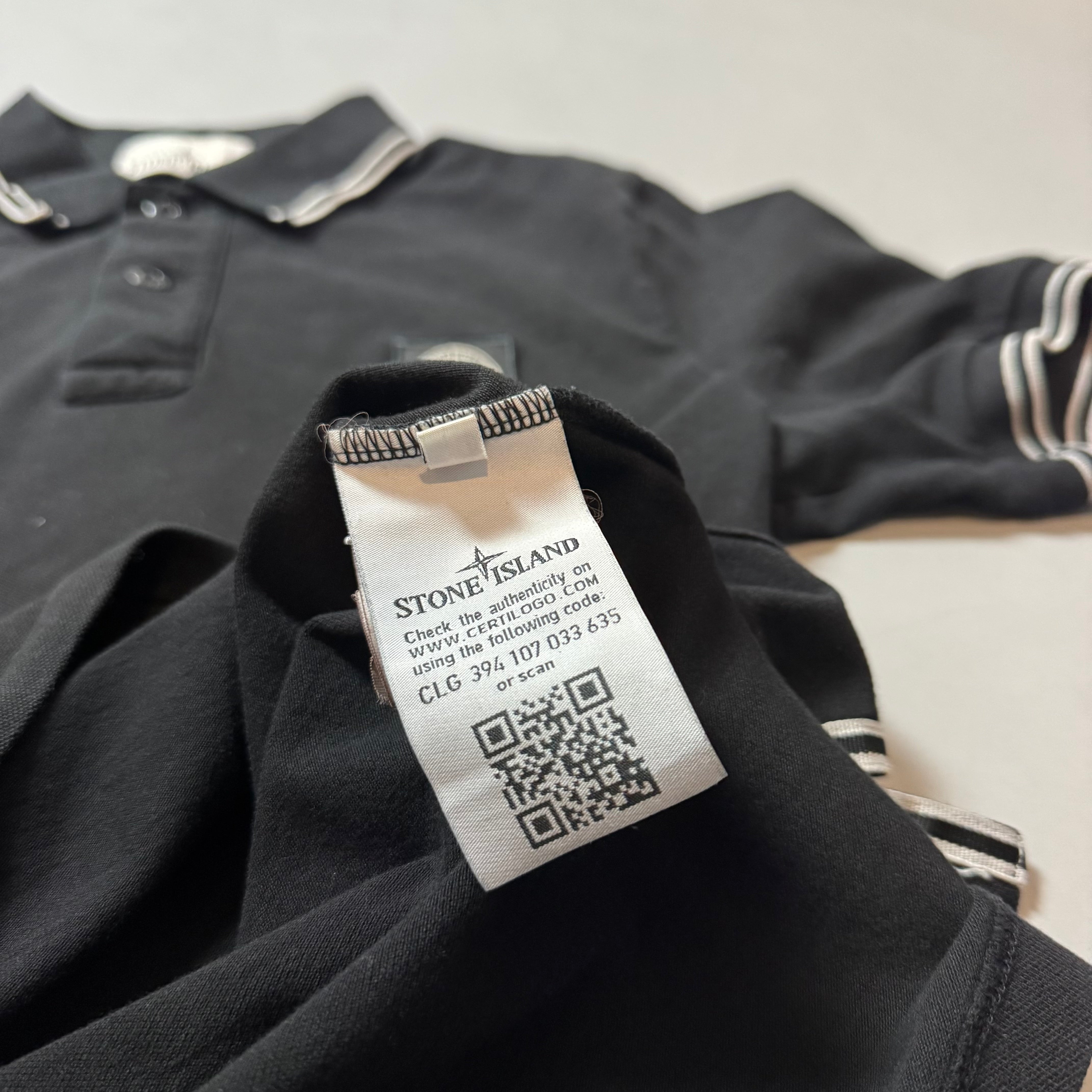Stone Island Black Polo Shirt - Small