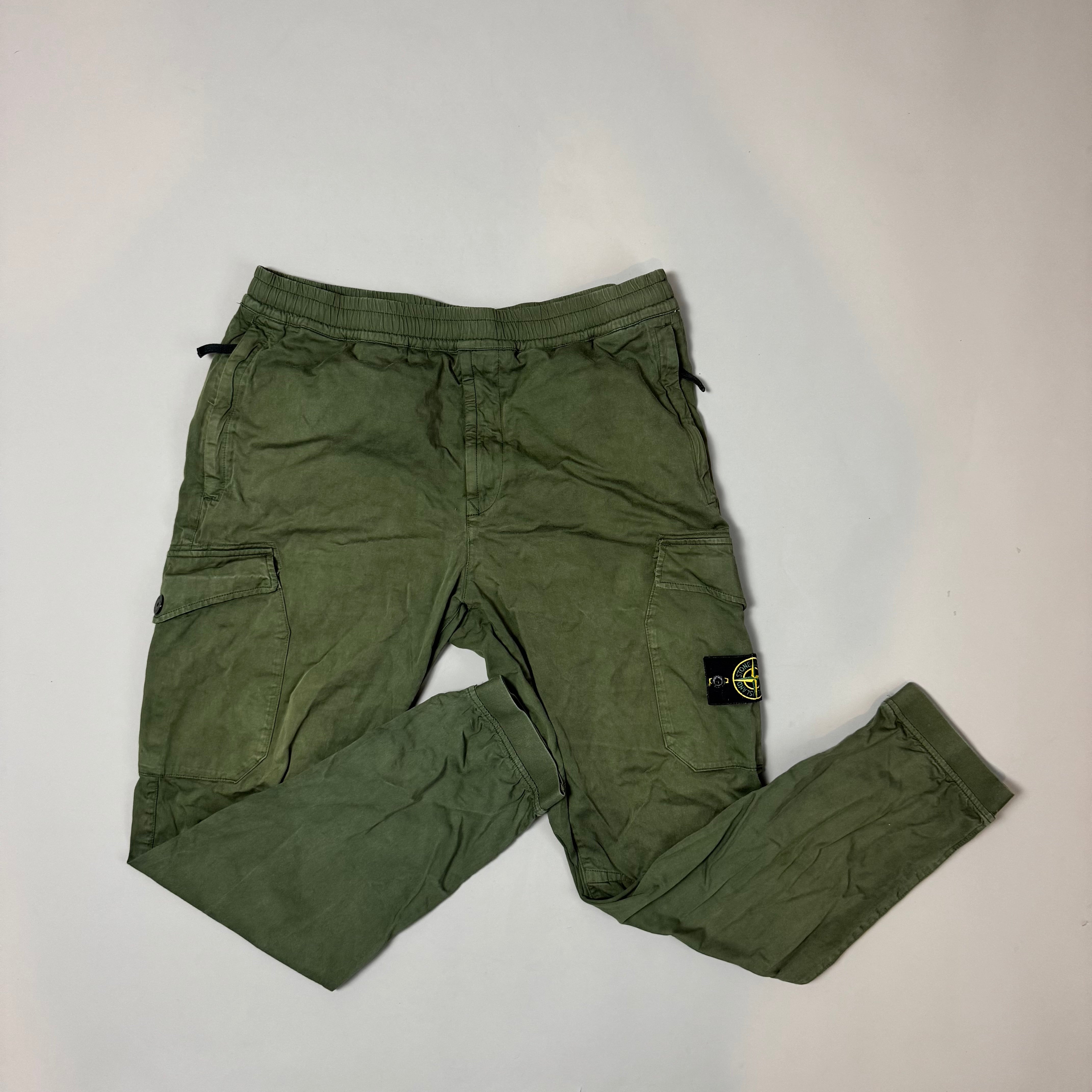 Stone Island Green RE-T Cargo Trousers - W36