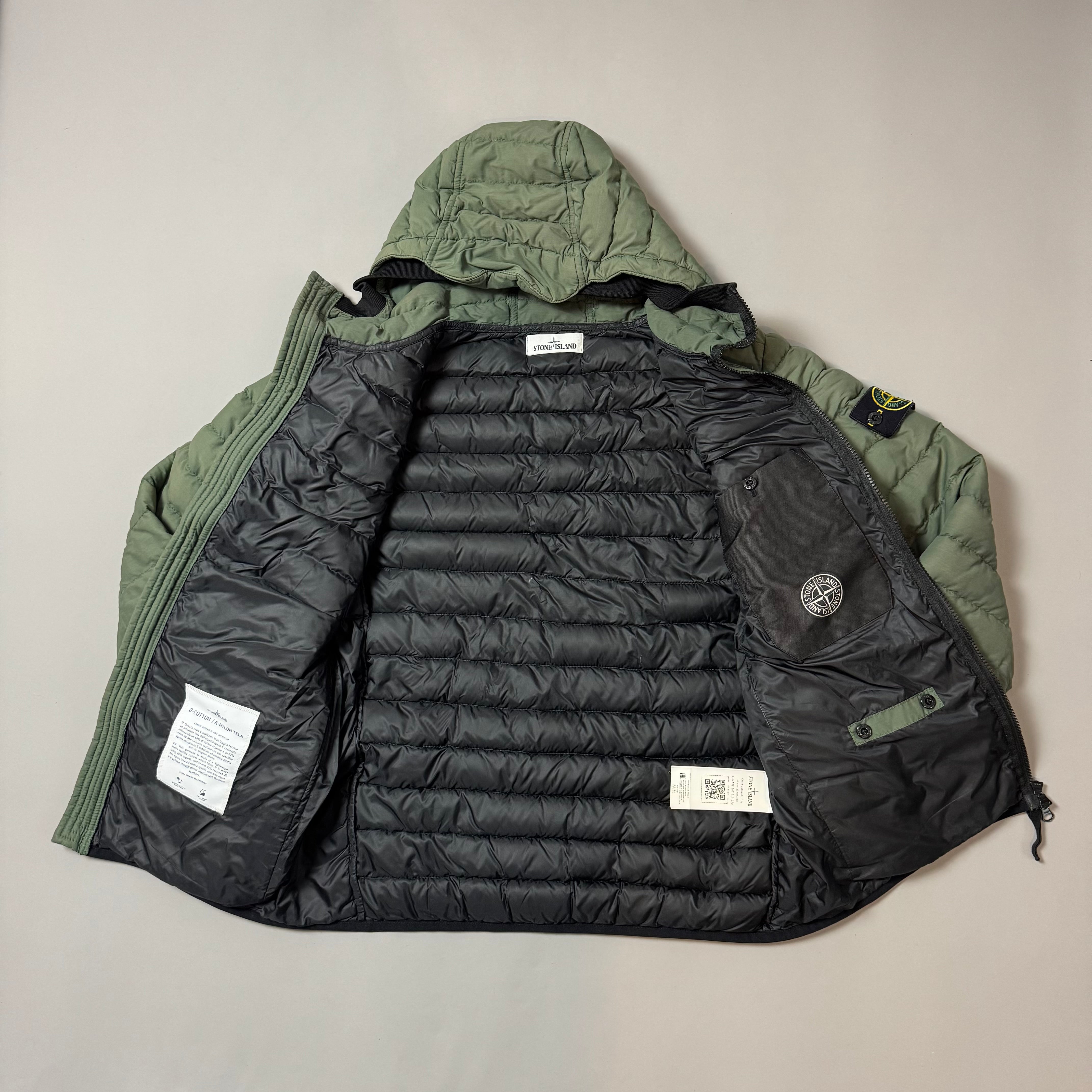 Stone Island Green 0-Cotton R Nylon Tela Puffer Jacket - Medium