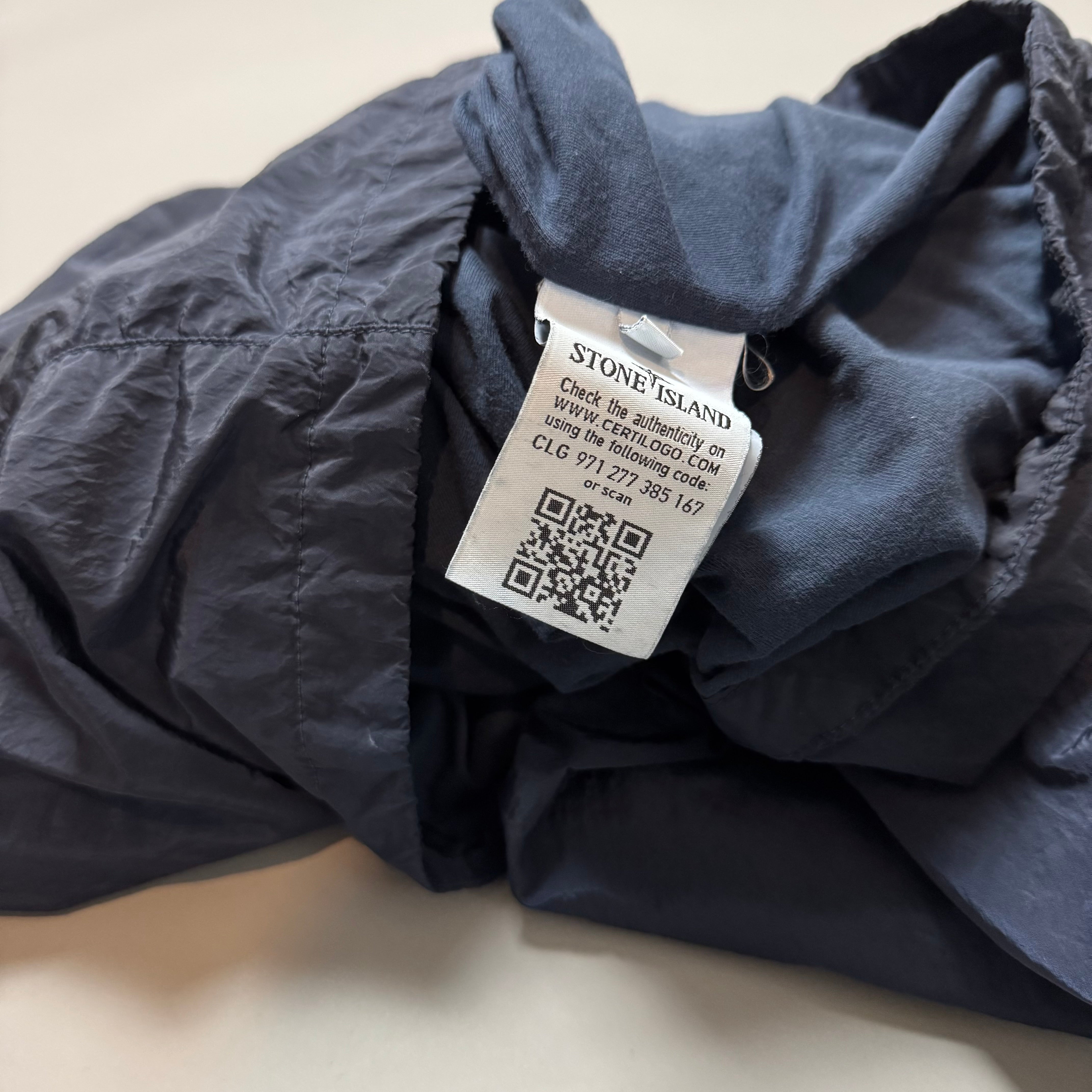 Stone Island Navy Nylon Metal Shimmer Overshirt - Small