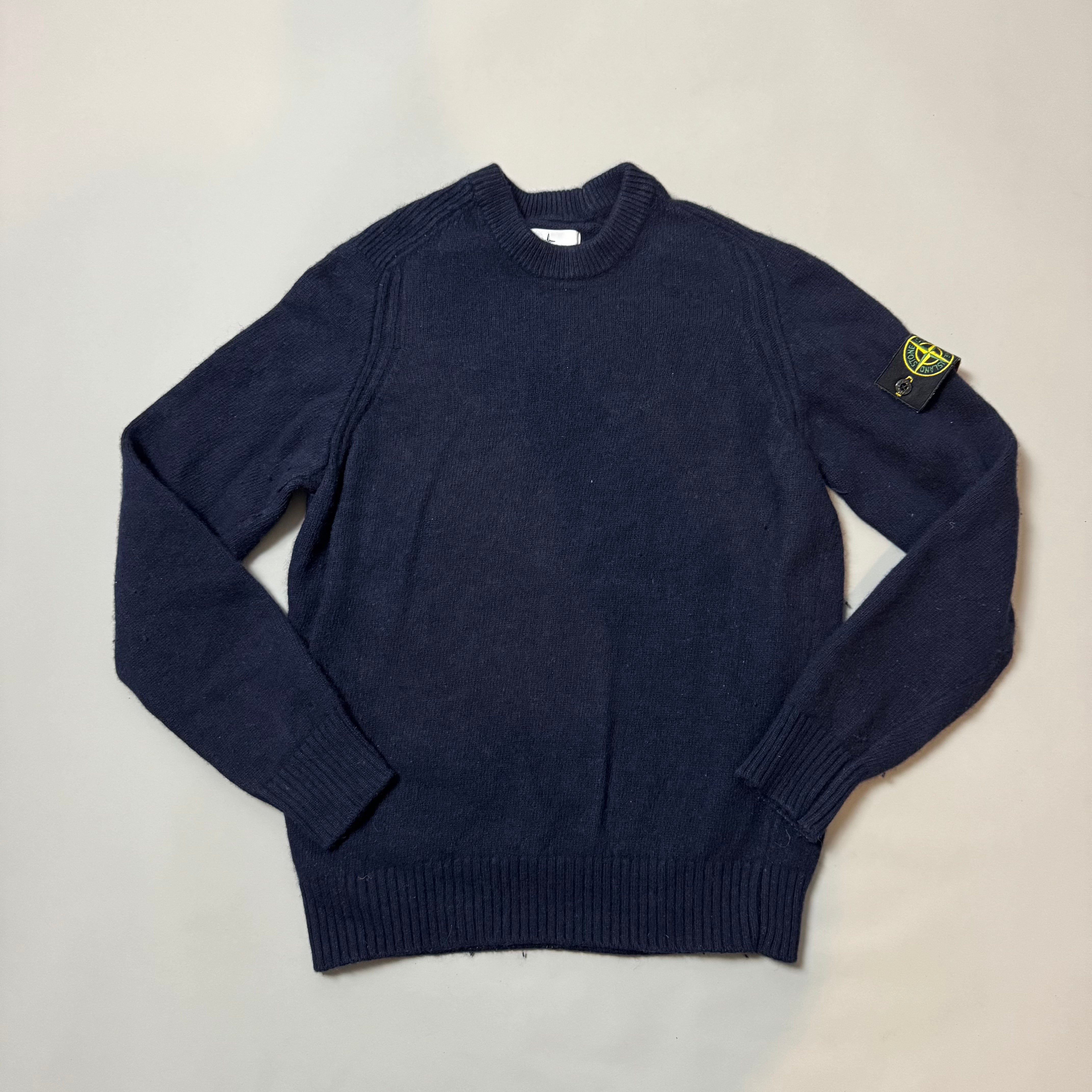 Stone Island Navy Knitted Sweatshirt - Medium