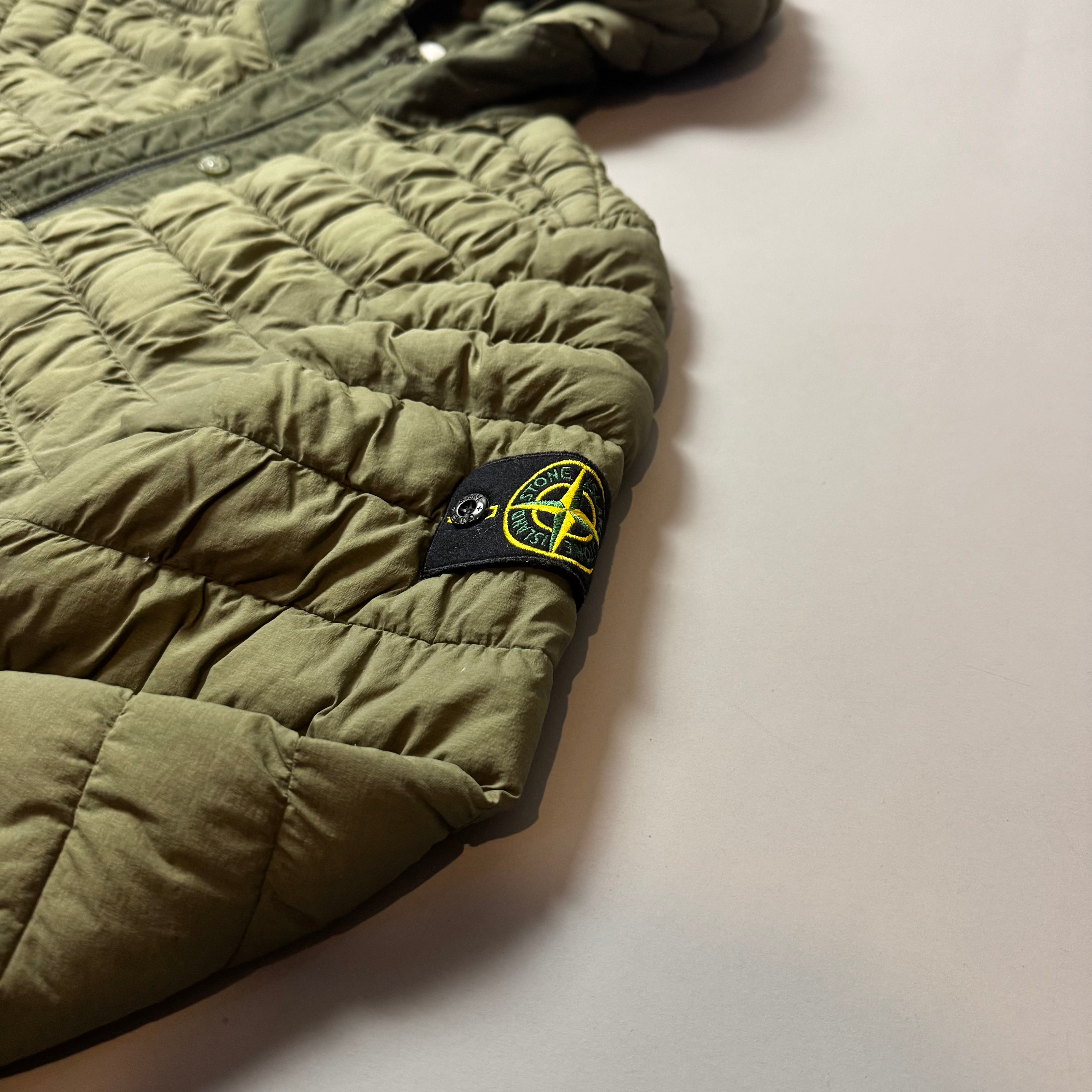 Stone Island Green Loom Woven Down Chambers Stretch Nylon-Tc Jacket - Medium